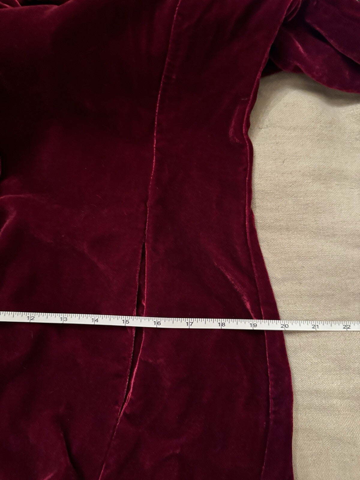 Johnny Was M Medium Red Velvet Tailored Coat Jacket Wrap Dressy & Classic Style Johnny Was