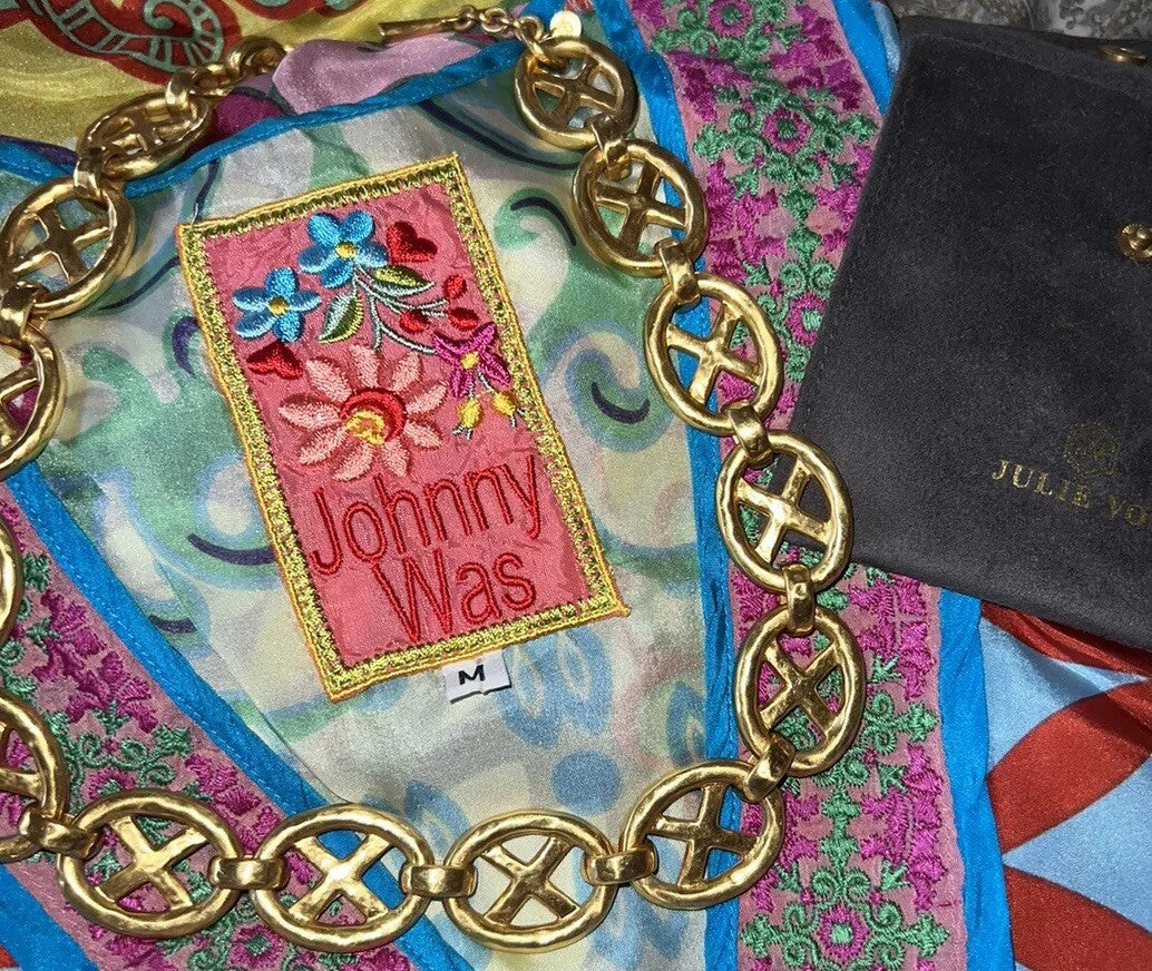 Julie Vos Avalon XO Statement Toggle Link Heavy Chain Necklace  Chunky Julie Vos