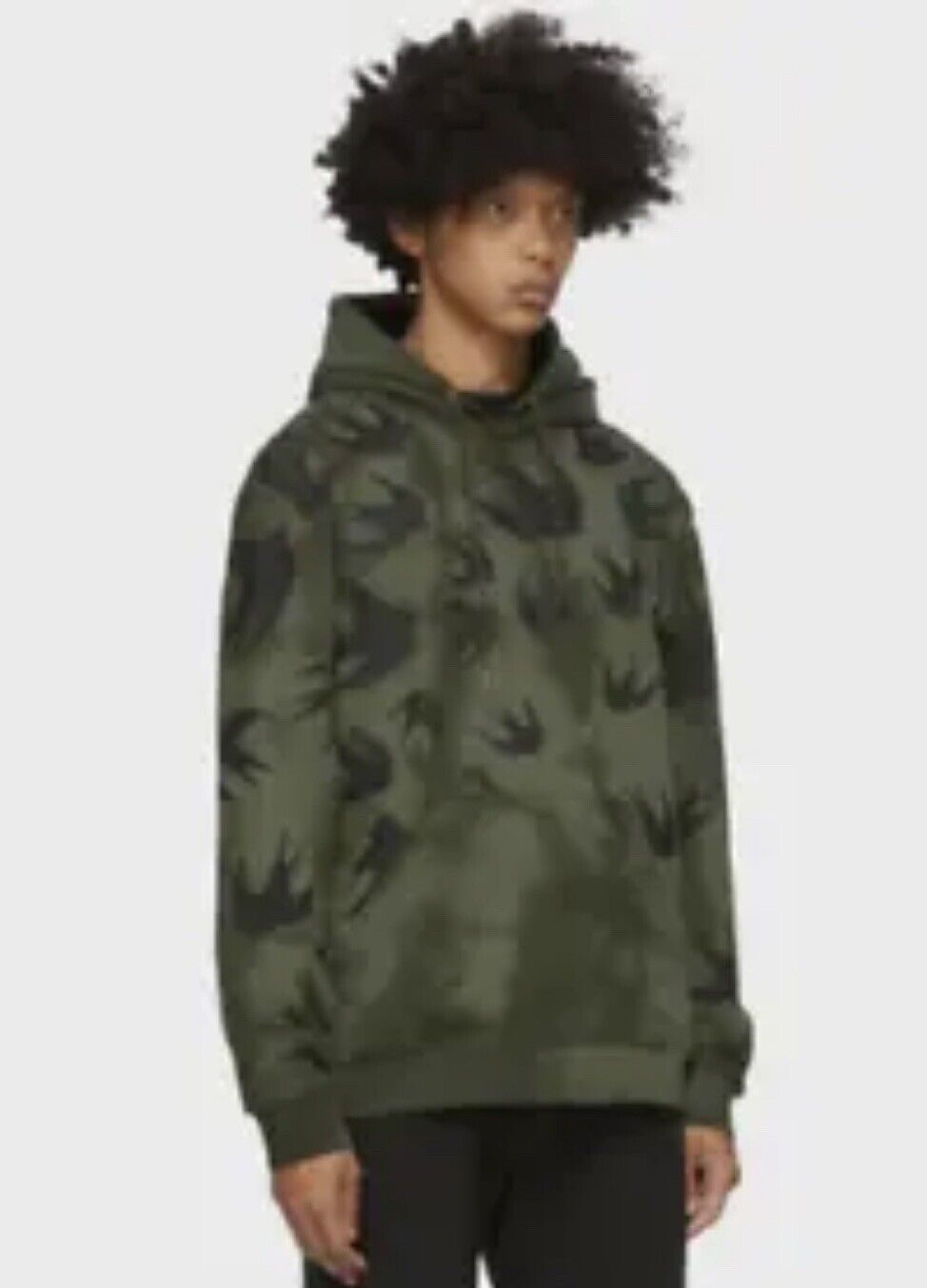 McQ Alexander McQueen Green Tie-Dye Swallows Hoodie Sweatshirt Swarm NWOT $440