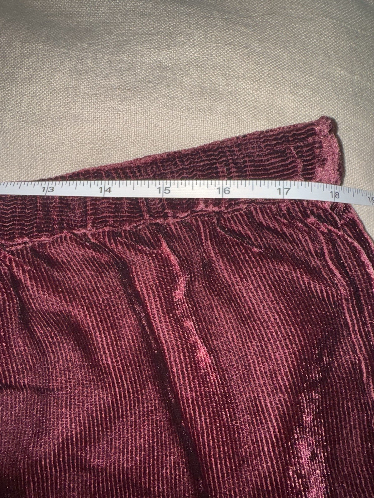 Johnny Was XL Berry Red CorduroyVelvet Pants Stretch Waist Pull On $298 Ret Johnny Was
