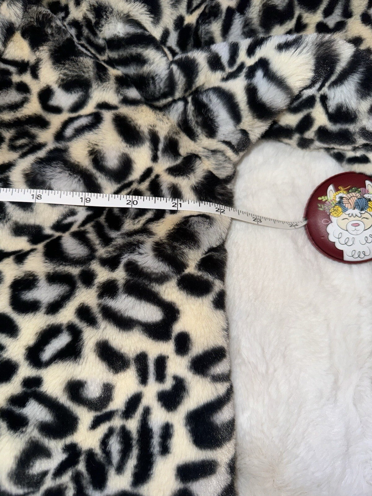 Johnny Was S Soft Blue & White Leopard Faux Fur Coat Jacket Wrap Silk Lining Johnny Was