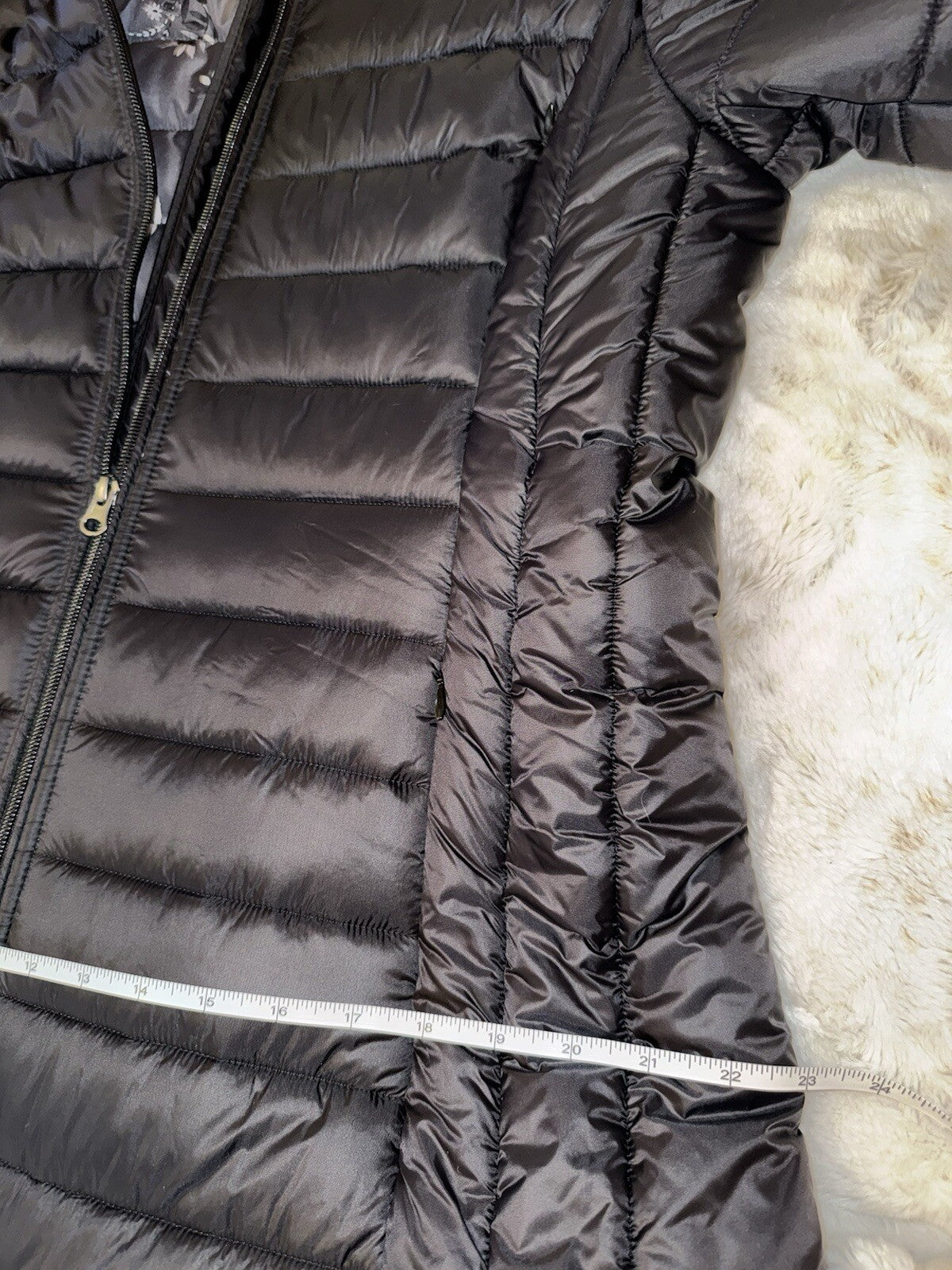 Johnny Was XL Black Puffer Coat Jacket Embroidery On Sleeves $598 Retail Johnny Was