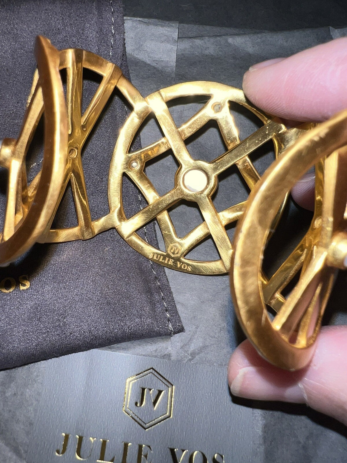 Julie Vos Chalcedony & Pearl Cuff Bangle Bracelet Julie Vos