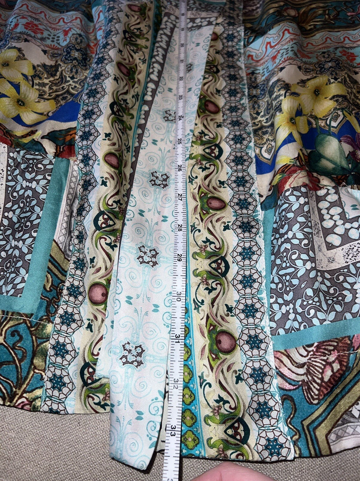 Johnny Was 100% Silk Kimono Sz 2X 2XL Floral Handkerchief Design SPRING & Summer Johnny Was