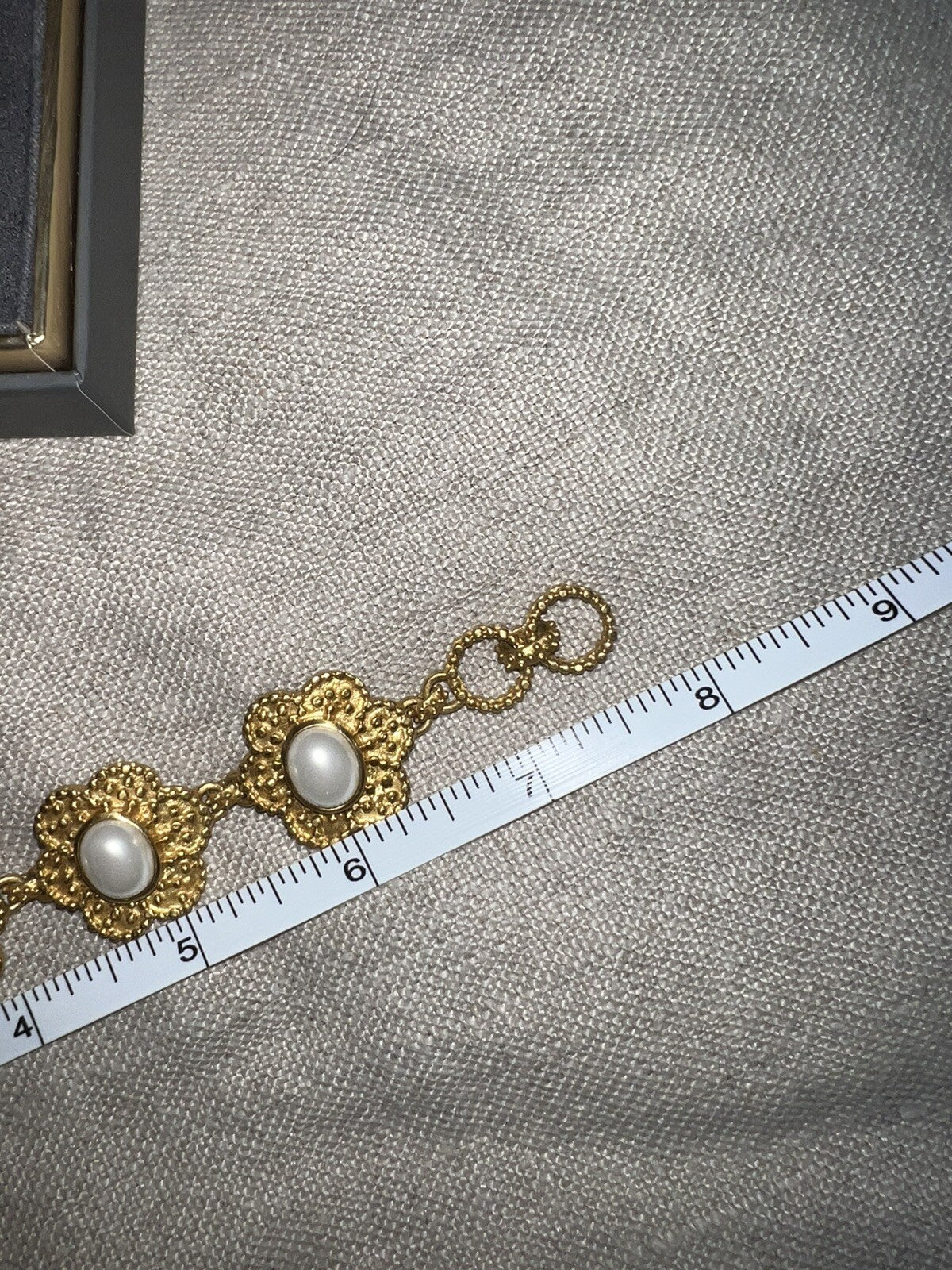 Julie Vos Pearl Colette Flower Link Toggle Bracelet 24K Gold Plated Julie Vos