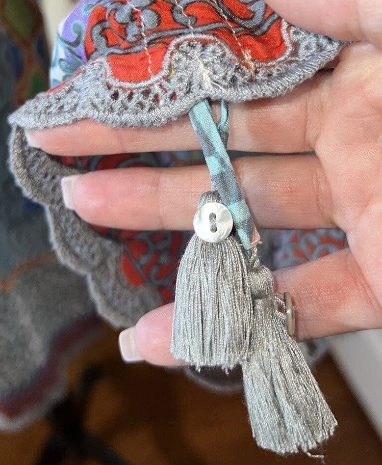 Johnny Was XL 100% Silk Long Sleeve Tunic Top Dragon Blouse Shirt Asian BOHO Johnny Was