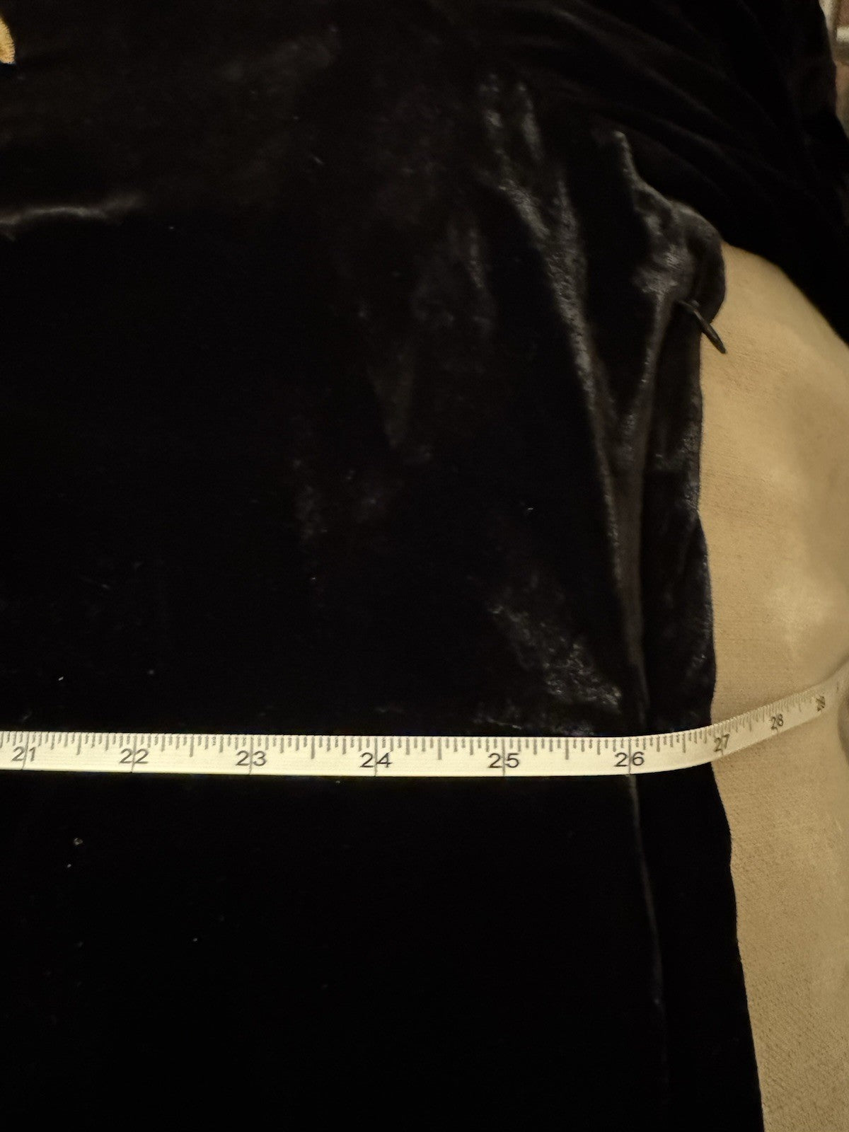 Johnny Was 3X Plus Black Velvet Maxi Dress Floral Embroidery $528 Retail Johnny Was