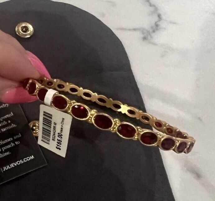 NEW Julie Vos Mykonos Ruby Bangle Sz Large NWT