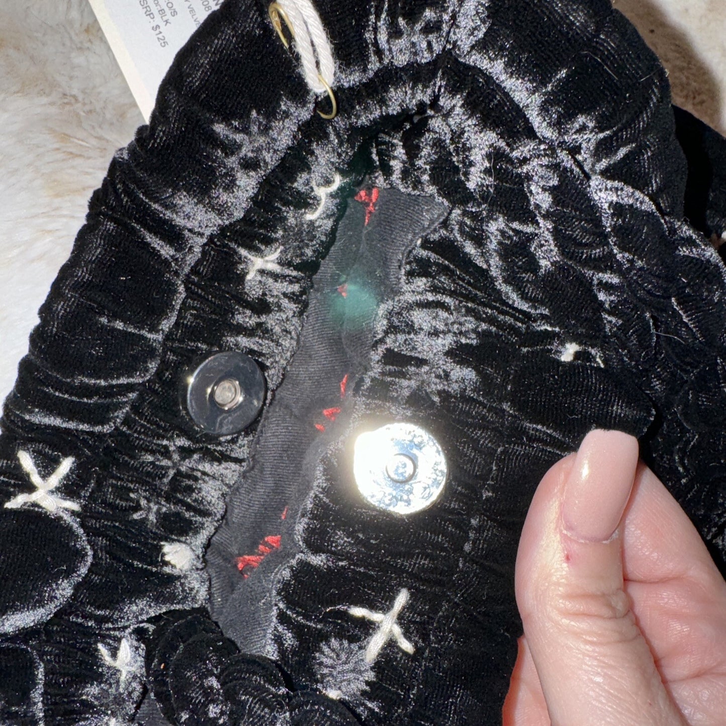 Johnny Was Black Velvet Embroidered Hobo Bag Tote Purse Pink Roses & Paisley Johnny Was