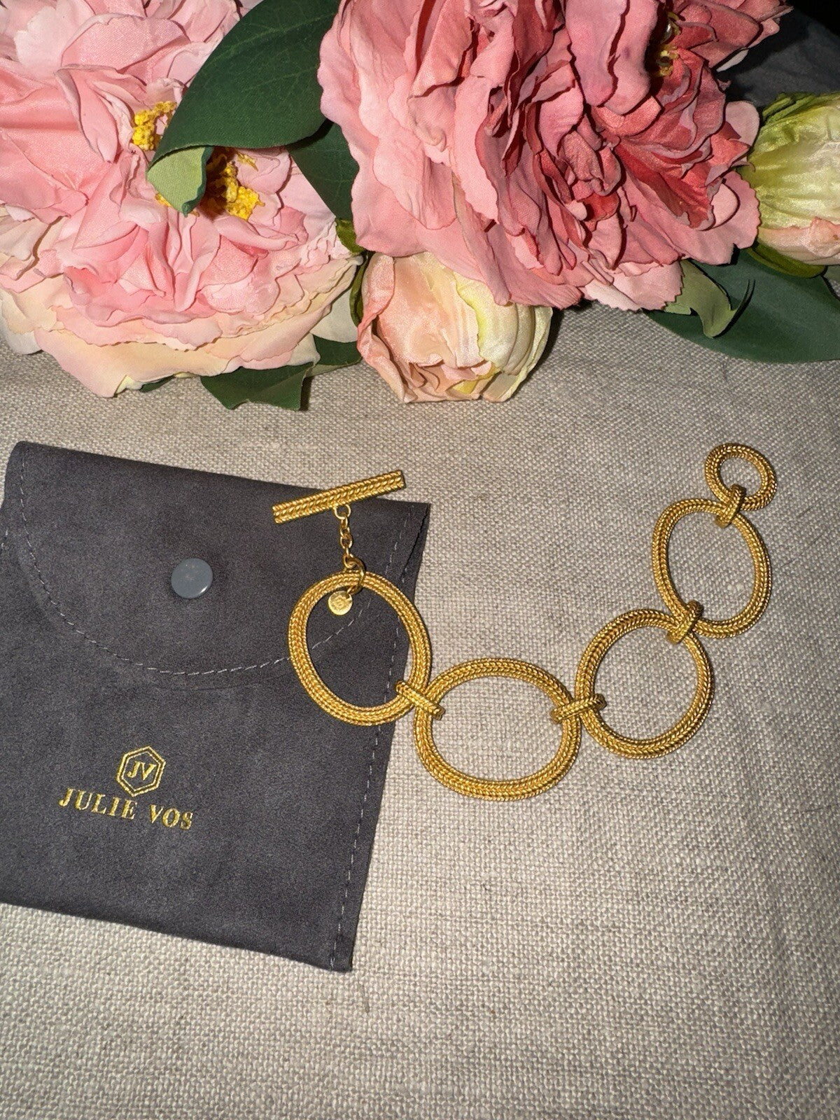 Julie Vos Open Link 24k Gold Plated Toggle Chain Bracelet Julie Vos