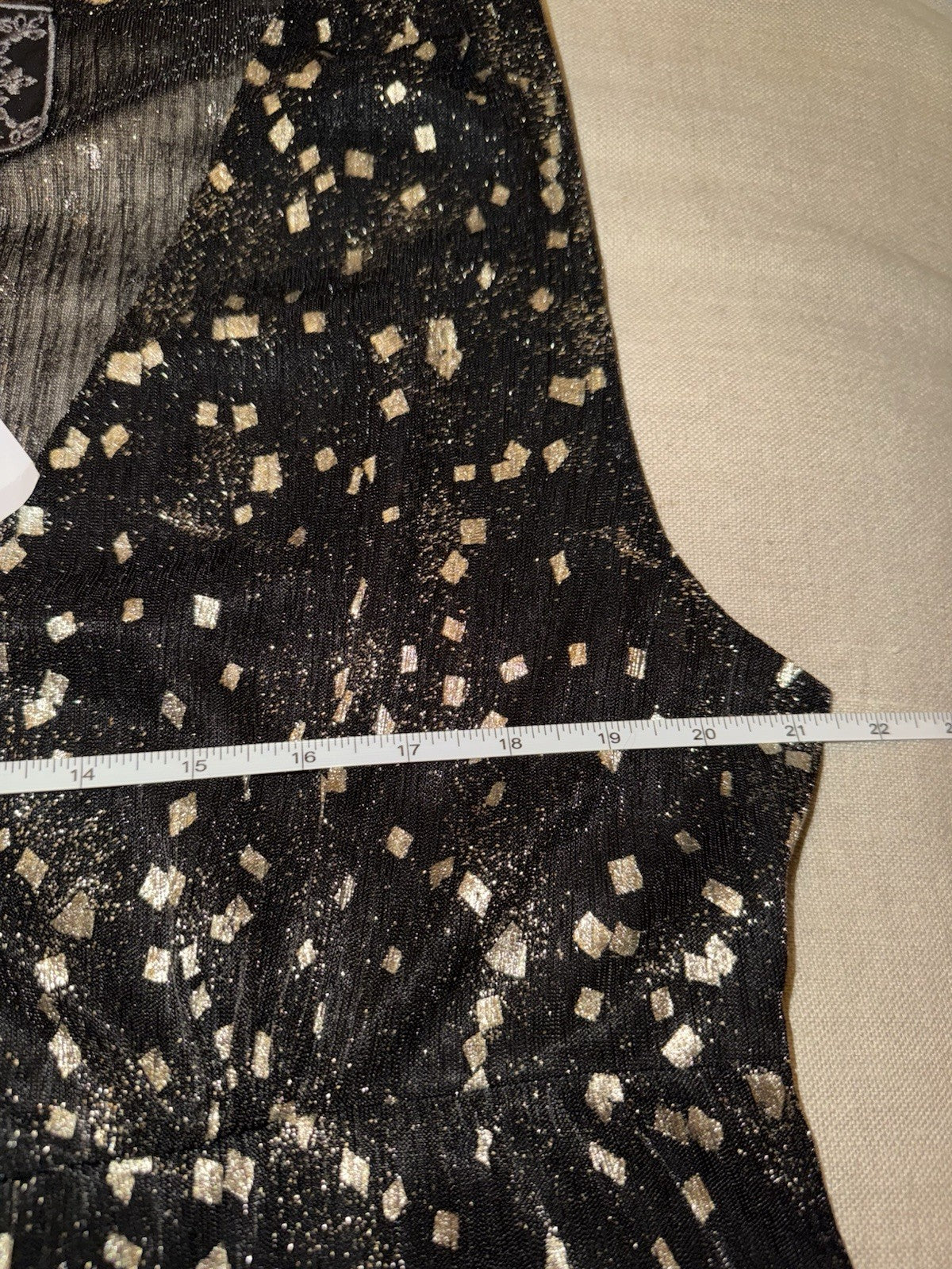 Johnny Was L Black & Gold Long Maxi Party Dress Sleeveless Pair W/ Kimono Johnny Was