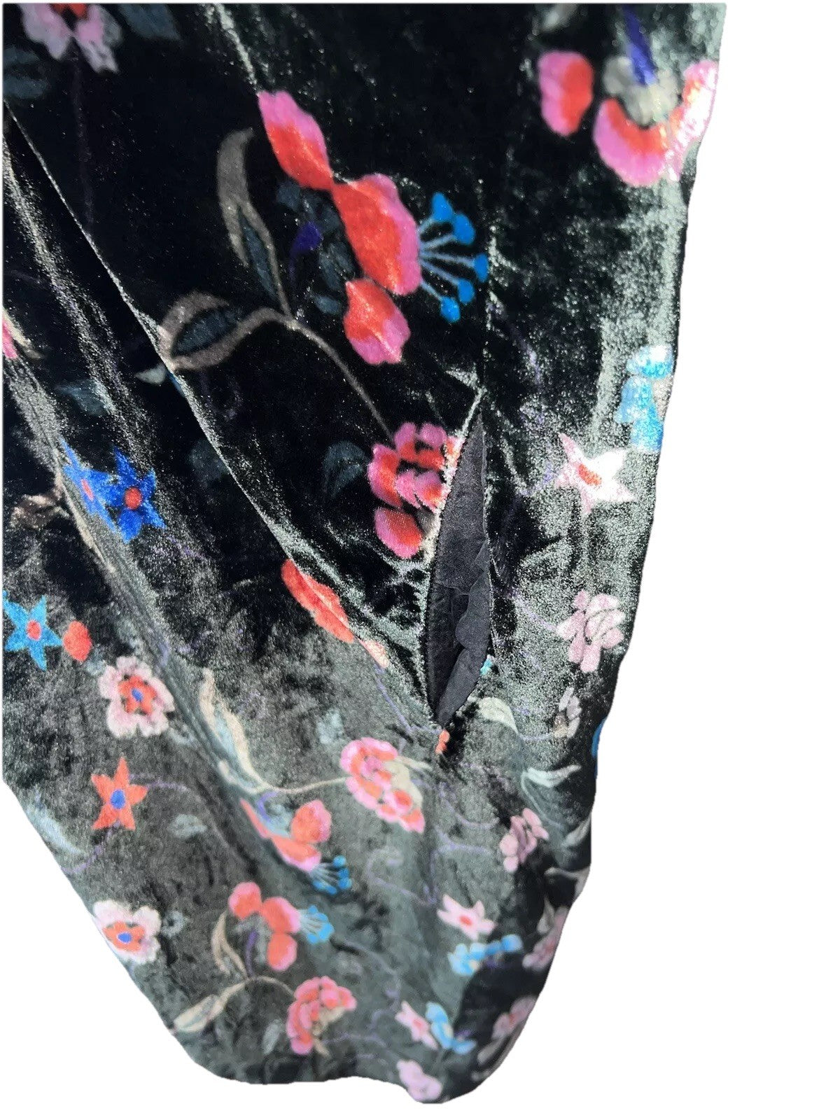 Johnny Was Black & Red Velvet L Kimono Wrap Jacket Duster Bohemian Rose LUX Johnny Was