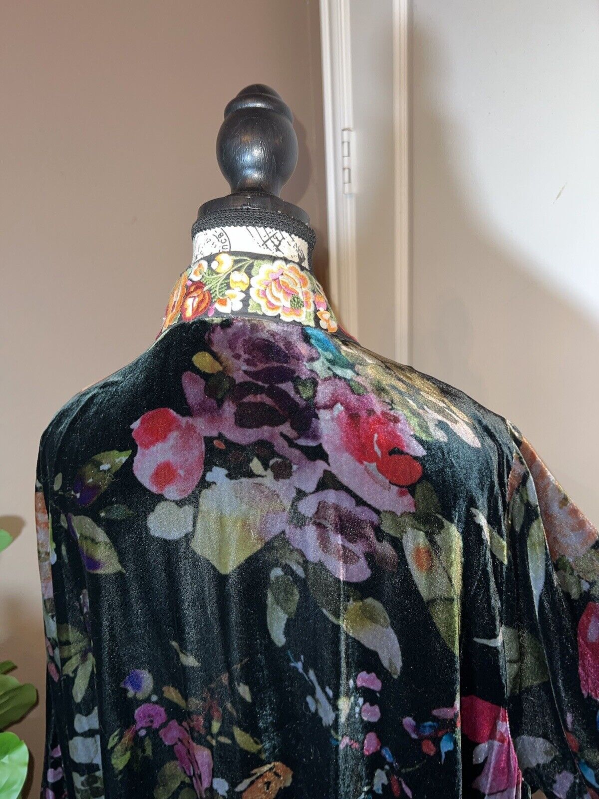 Johnny Was Velvet & Silk Kimono Wrap Sz 1XL 1X XL REVERSIBLE Jewel Tones Floral