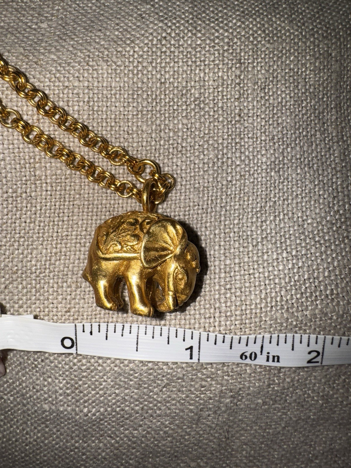 Julie Vos India Elephant Pendant Long Necklace 34” 24K Gold Plated Indian Julie Vos