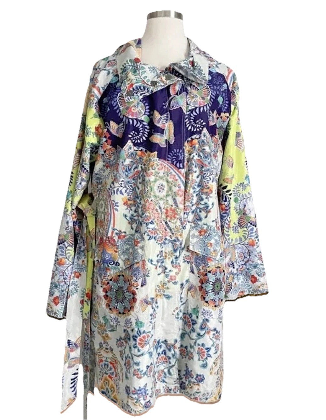 Johnny Was Reversible Raincoat Sz M Medium Rain Jacket Coat Wrap Kimono Johnny Was