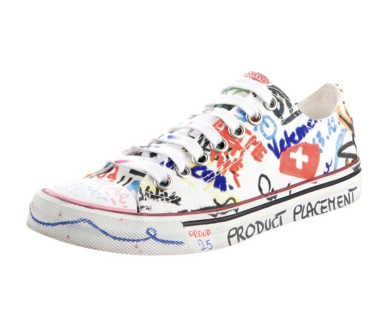 Vetements White Graffiti Low Top Sneakers Sz 35 W/ Box $780 Retail US Shipping