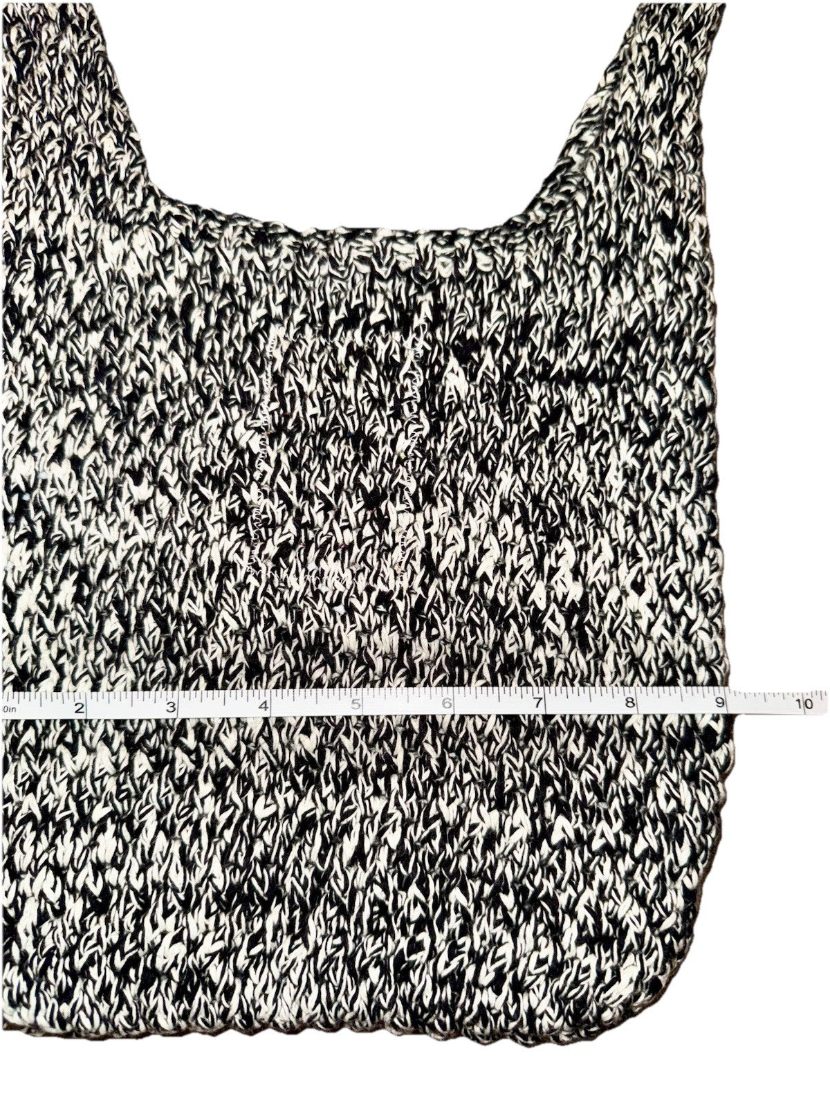 Johnny Was Black & White Sling Bag Crochet Slouch Hobo Tote Purse Crossbody Johnny Was