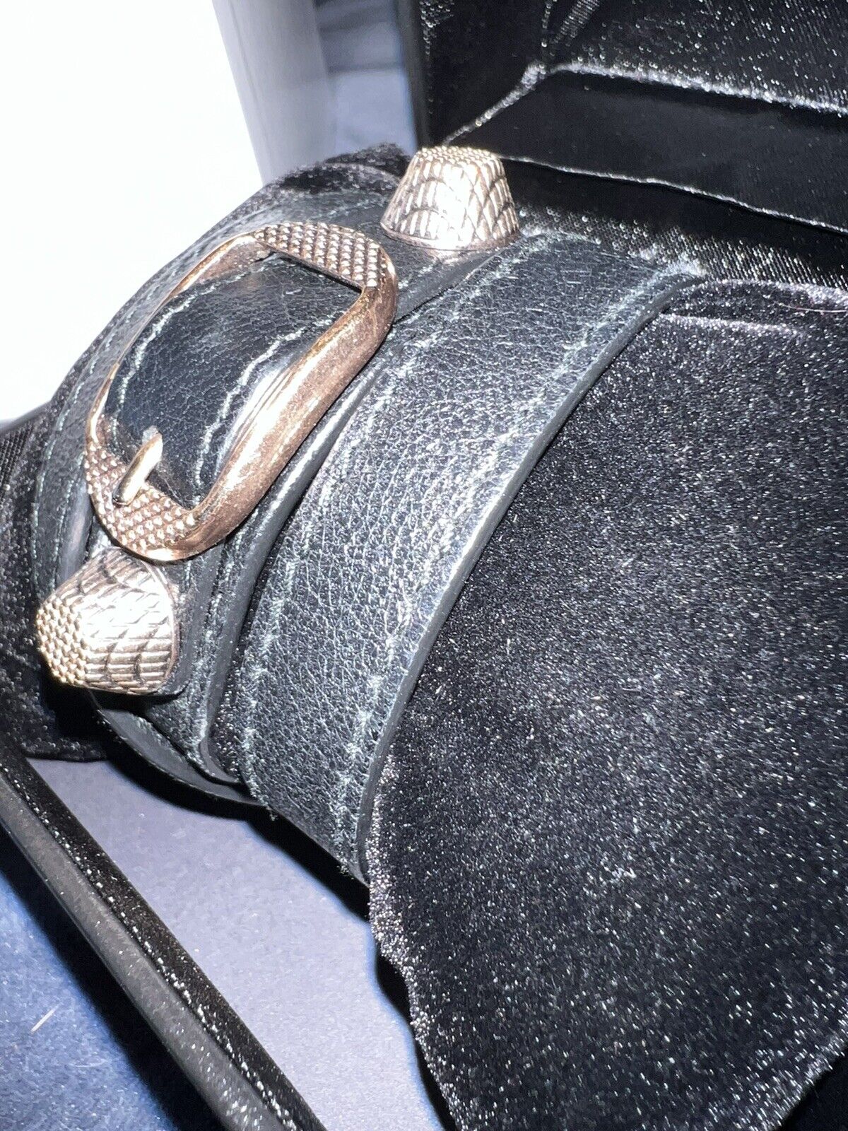 Balenciaga Leather Wrap Bracelet !!!  Triple Wrap  Arena Tour Black/Rose Gold