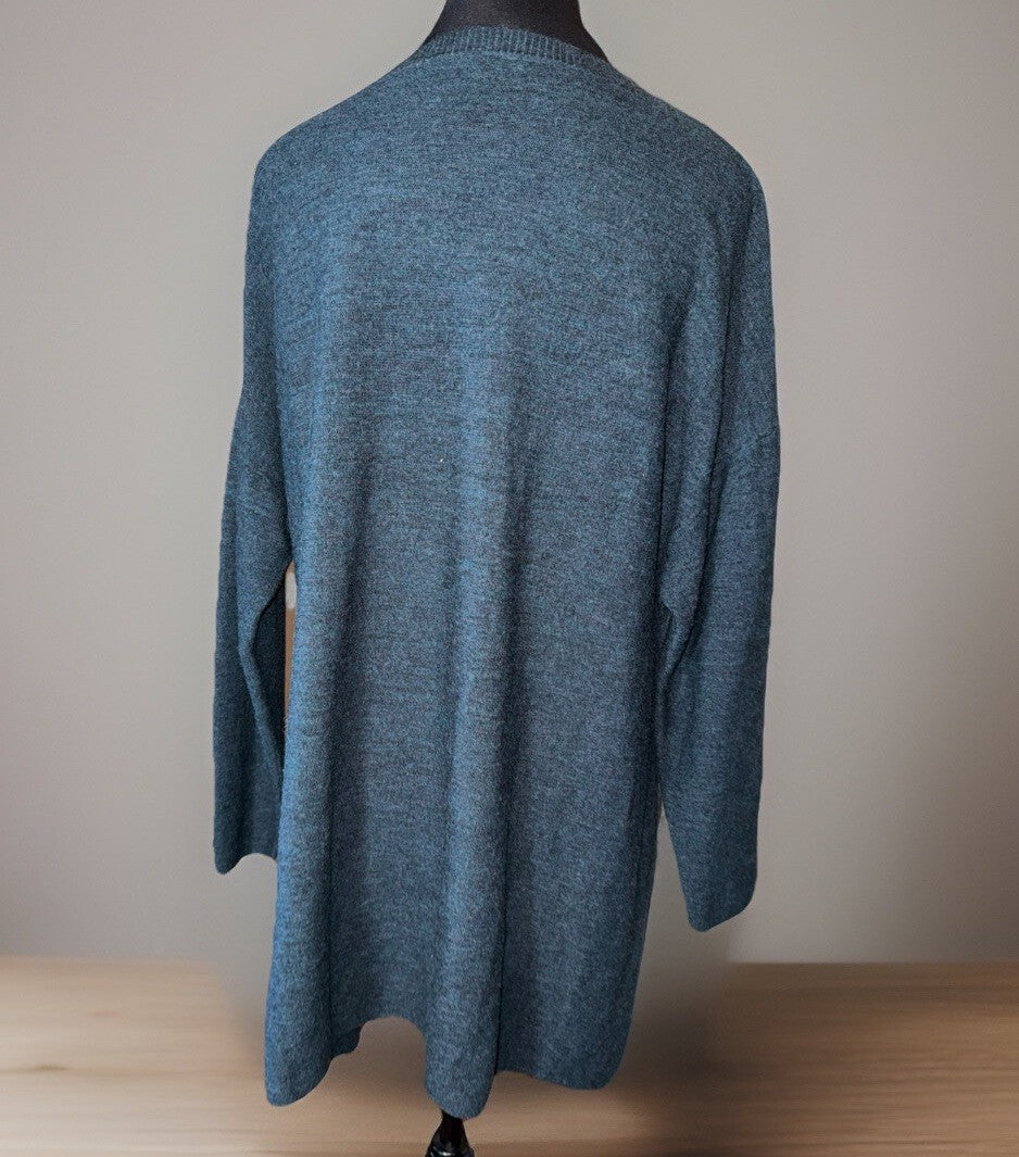 Eileen Fisher XL Navy Blue Sweater Merino Wool Soft & Lightweight Cool Top Eileen Fisher