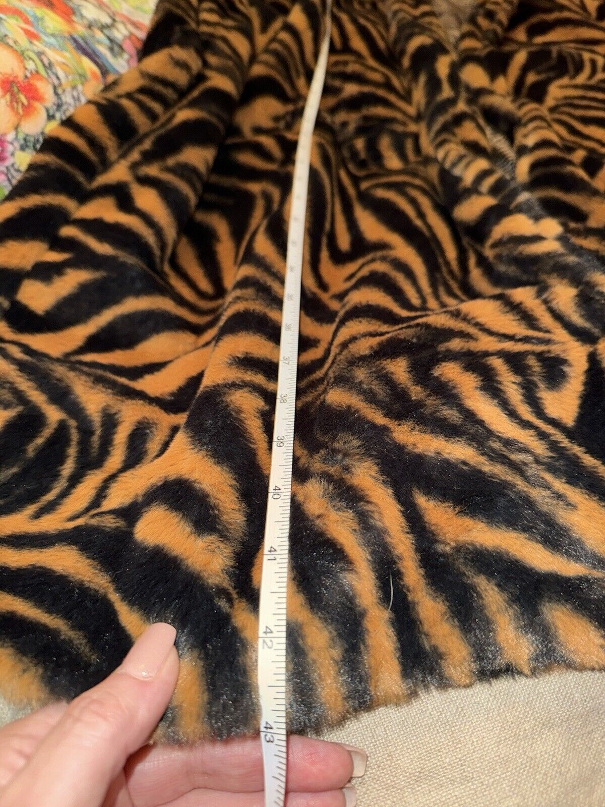 Johnny Was L Faux Fur & Silk Tiger Stripe Long Length Coat Jacket Wrap