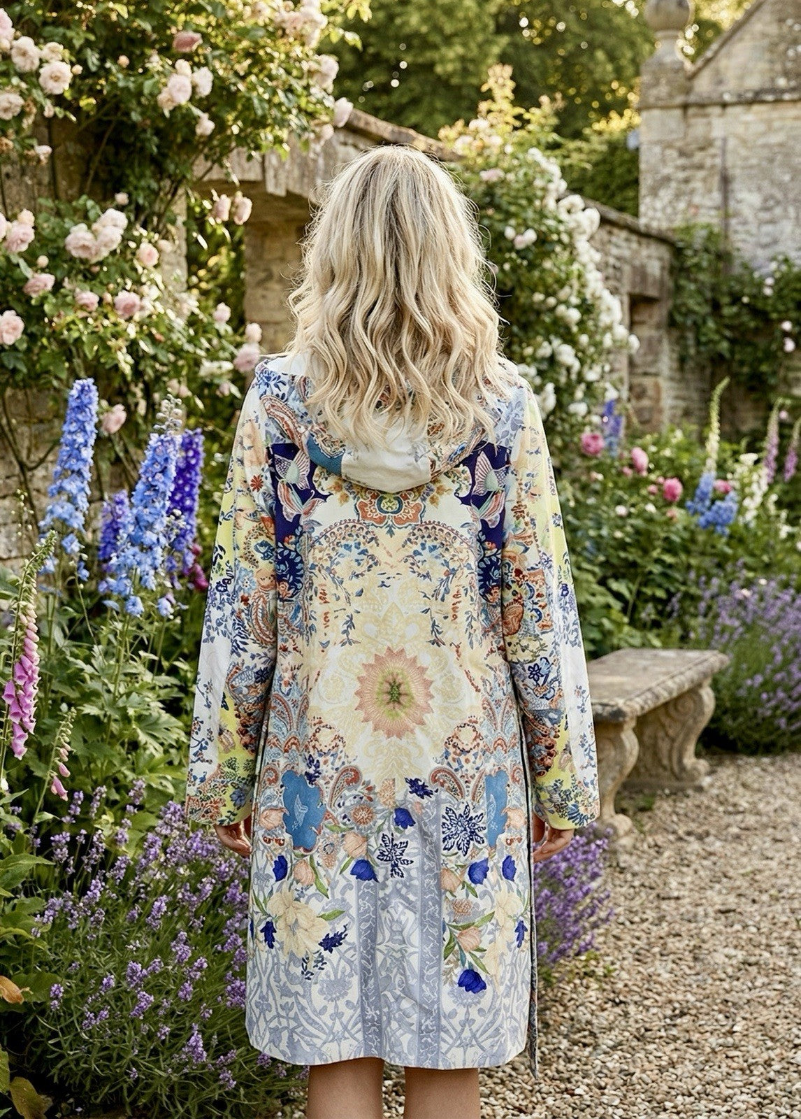 Johnny Was Reversible Raincoat Sz M Medium Rain Jacket Coat Wrap Kimono Johnny Was