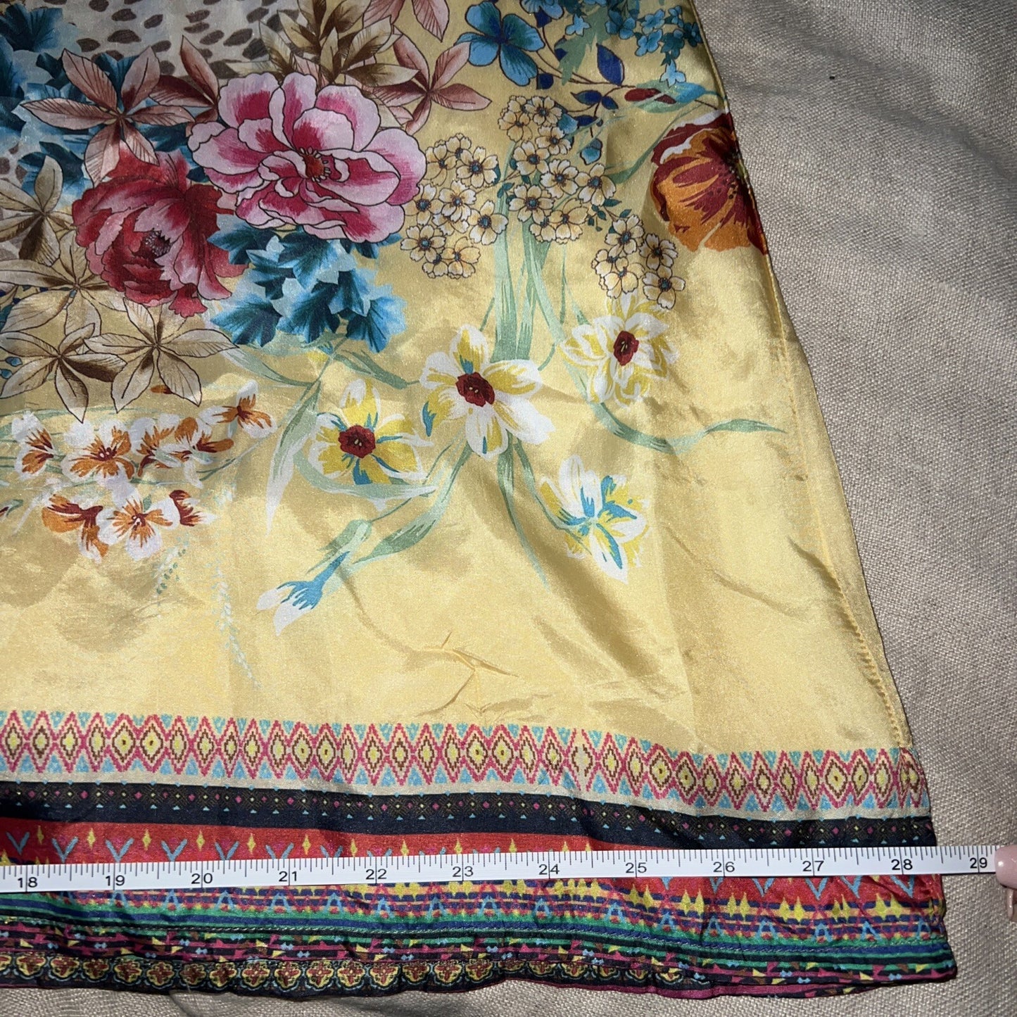 100% Silk Johnny Was Tunic Top XL Soft & Flowy Leopard & Flower Johnny Was