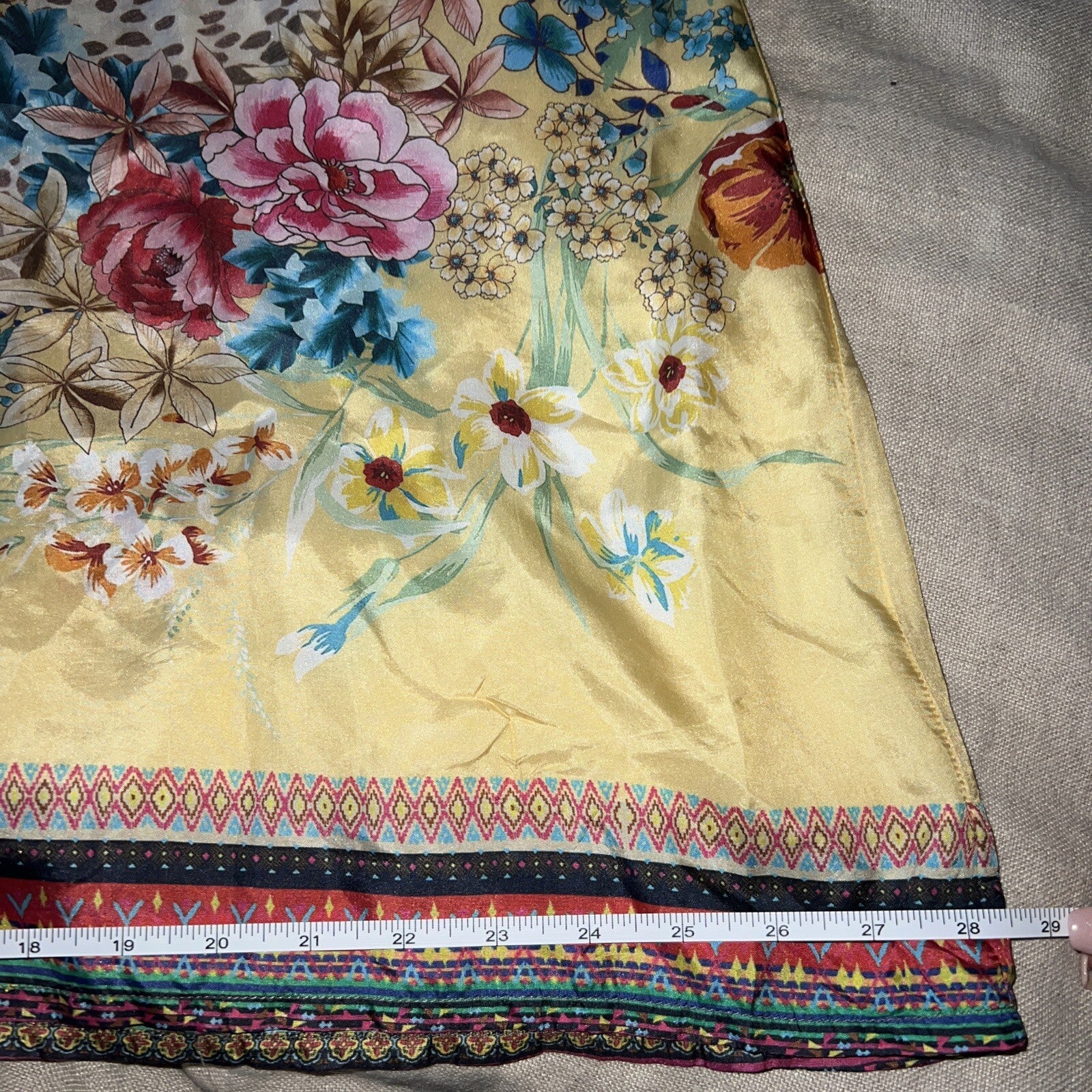 100% Silk Johnny Was Tunic Top XL Soft & Flowy Leopard & Flower Johnny Was