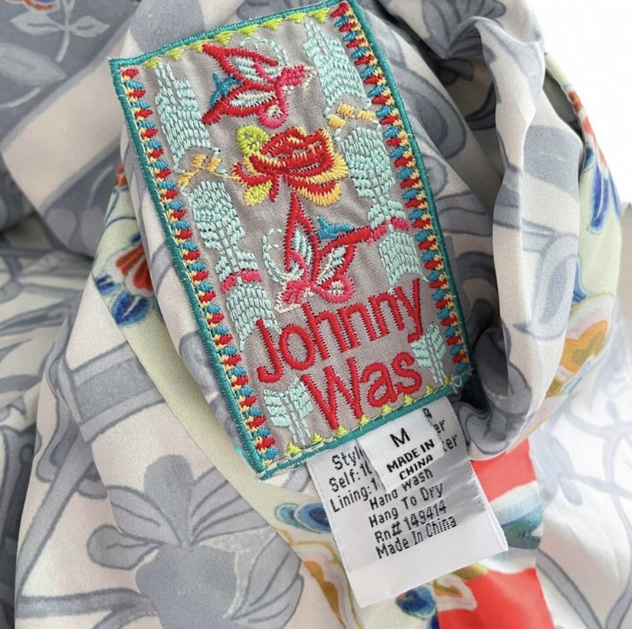 Johnny Was Reversible Raincoat Sz M Medium Rain Jacket Coat Wrap Kimono Johnny Was