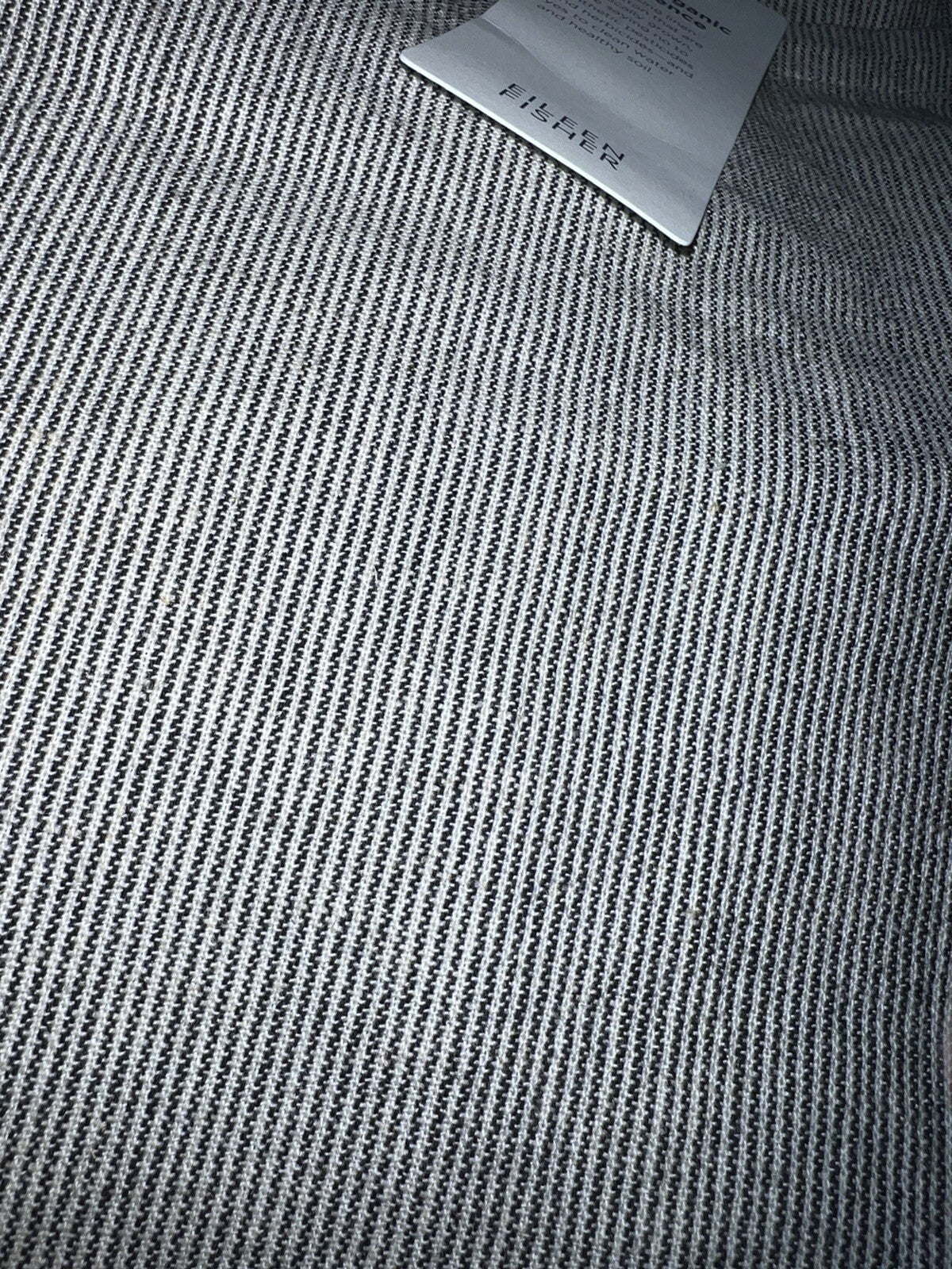 Eileen Fisher Graphite Organic Linen Pinstripe Tunic Dress Size 1X  $318 Eileen Fisher