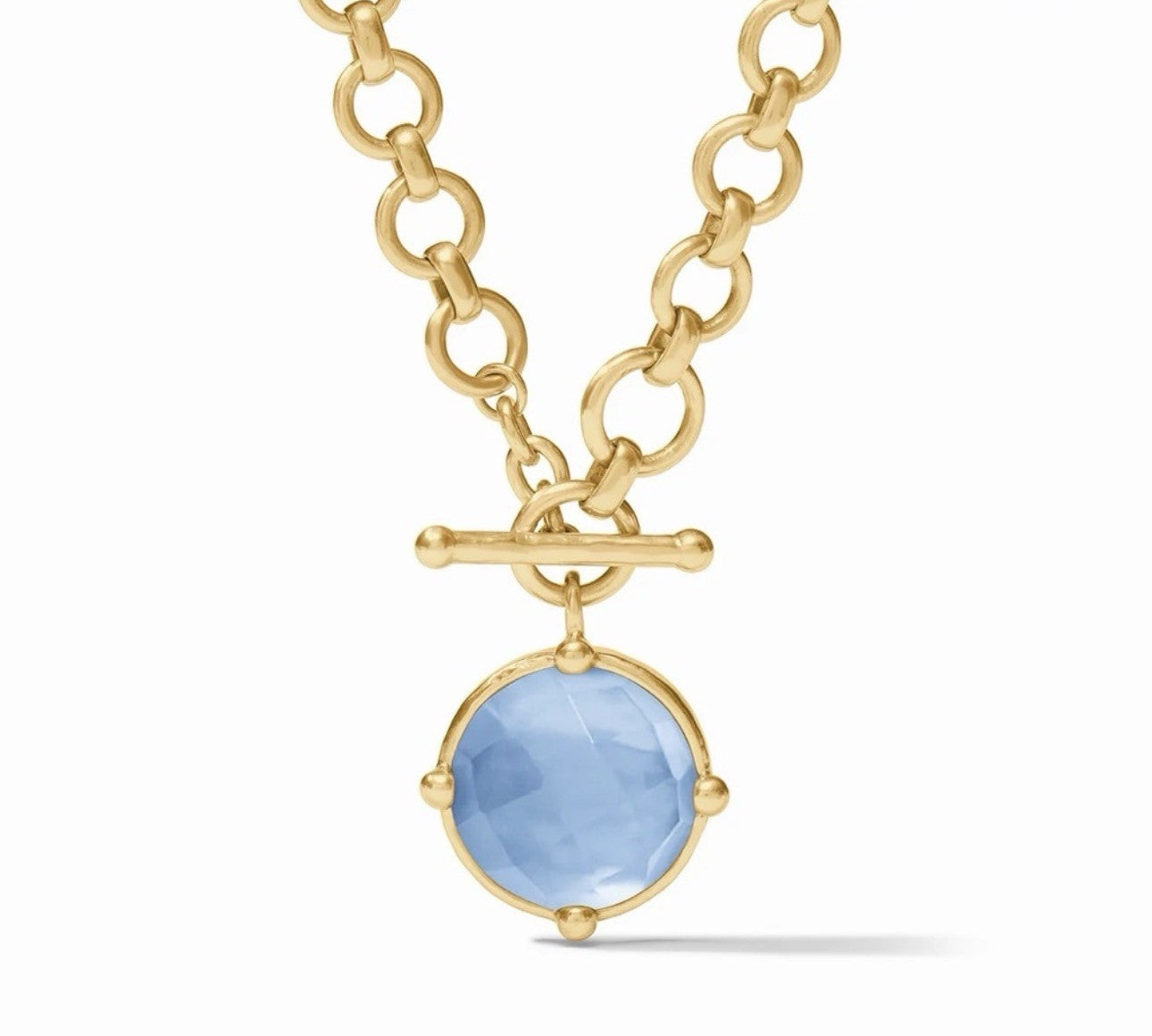 Julie Vos Iridescent Blue Statement Toggle Link Necklace Pendant Bee 19” Julie Vos