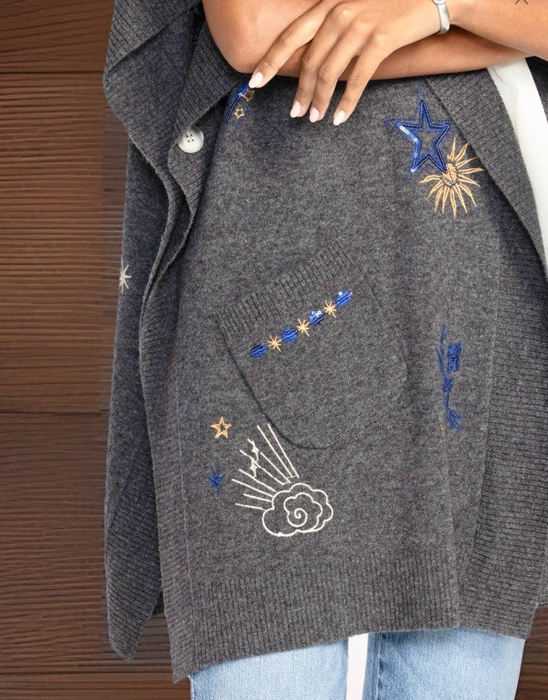 Johnny Was O/S Cashmere Hooded Poncho Wrap Cape Shawl Cardigan One Size Warm Johnny Was