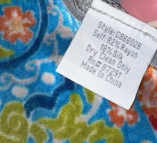 Johnny Was XXL Velvet Mini Shift Dress Tunic Or Top Shirt Jewel Tones BOHO Johnny Was