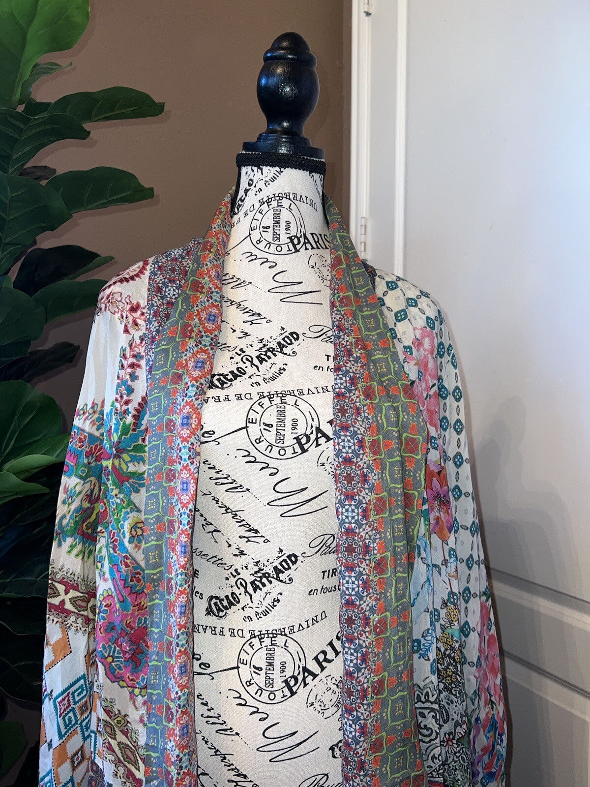 Johnny Was L Large Silky Kimono Top Gorgeous Great Condition Johnny Was