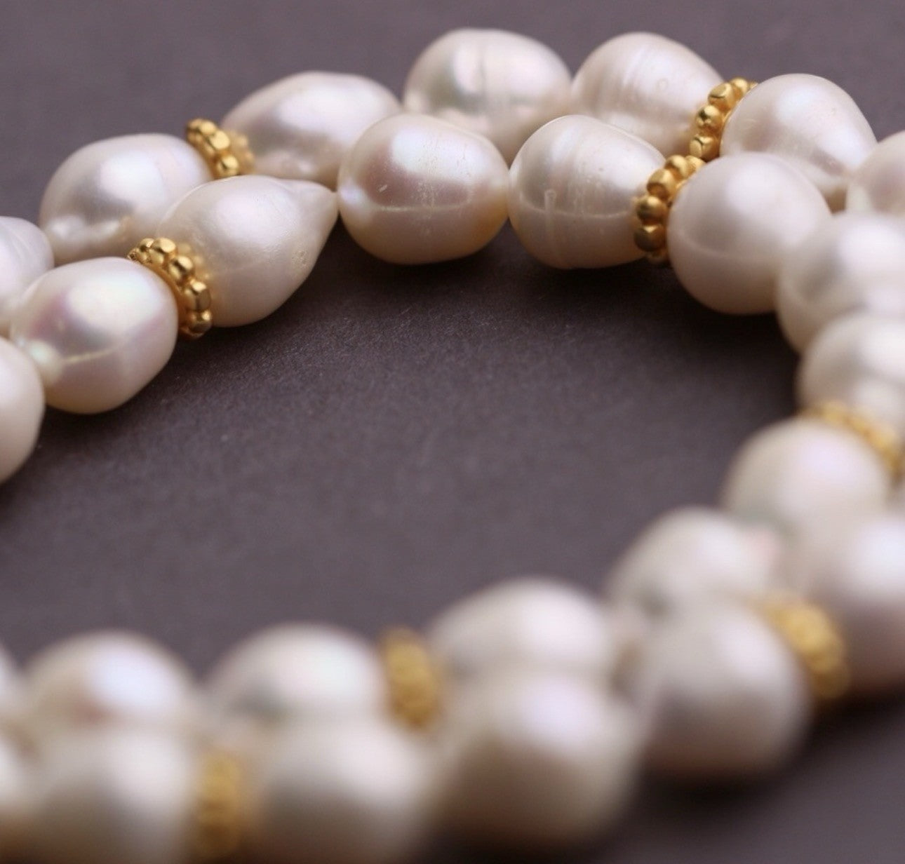 Julie Vos Freshwater Pearl & Ruby Red 24k Gold Plate Statement Necklace WOW! Julie Vos