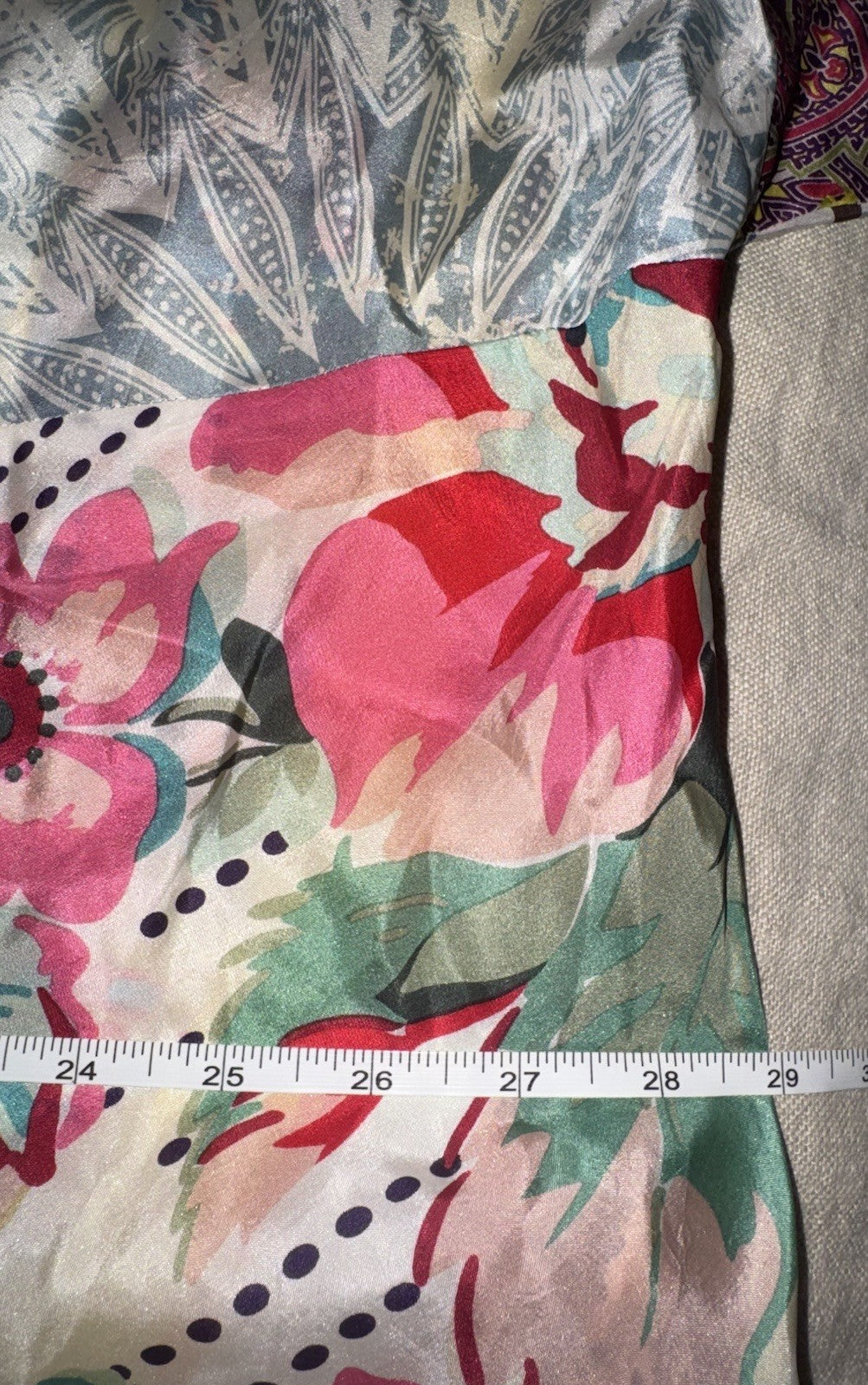 Johnny Was XL 100% Silk Maxi Dress A-Line Kaftan Floral Pattern Lightweight Cool Johnny Was