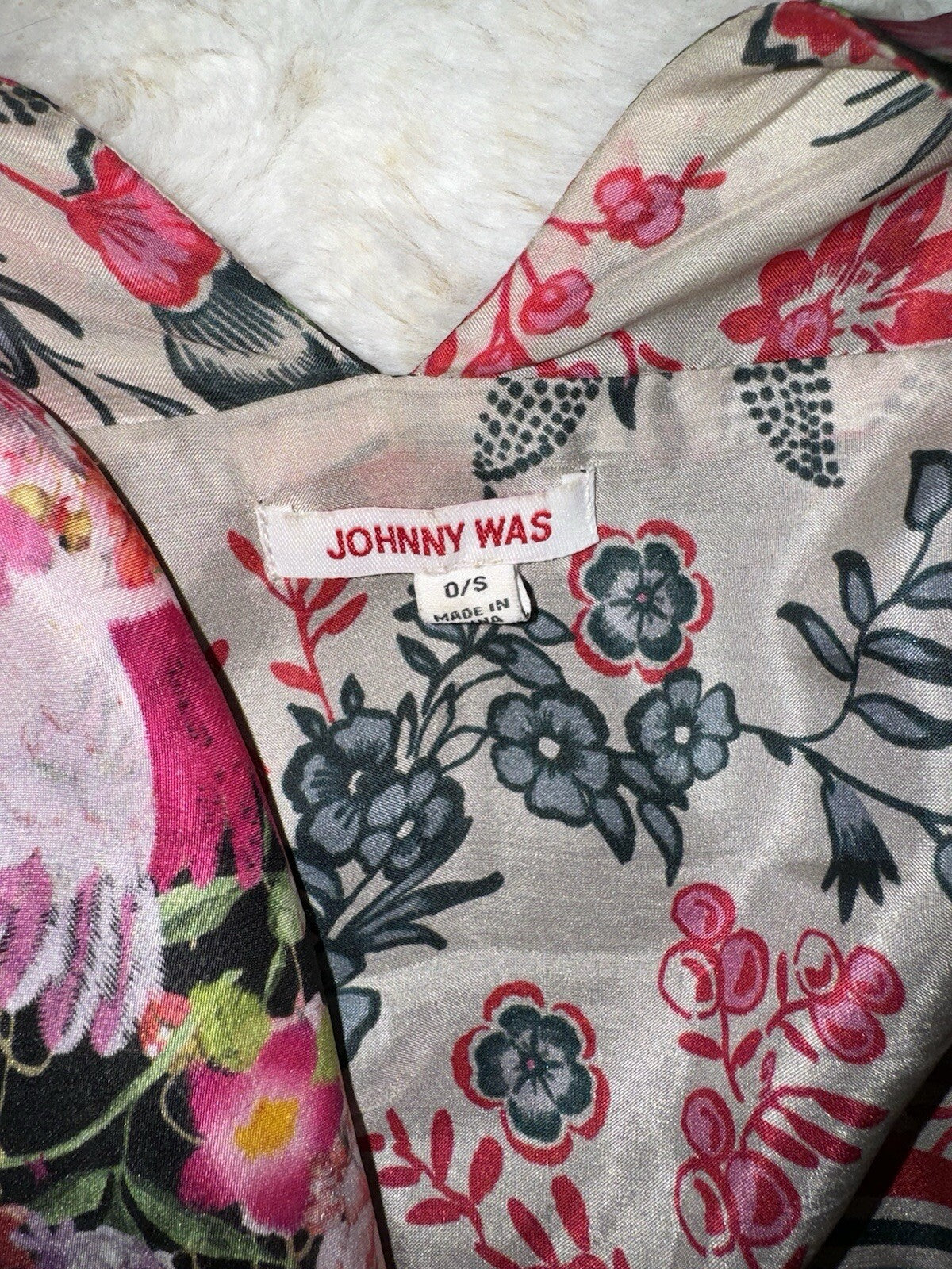 Johnny Was O/S 100% Silk Poncho Wrap Kimono Top Western Texas Native American Johnny Was