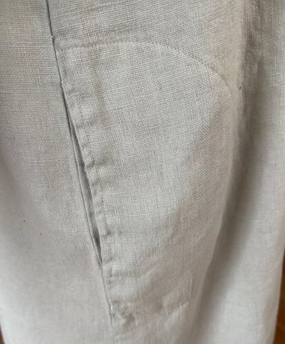 Johnny Was Grey XL Long Kimono Duster Coat Embroidery Linen MISSING BELT Johnny Was