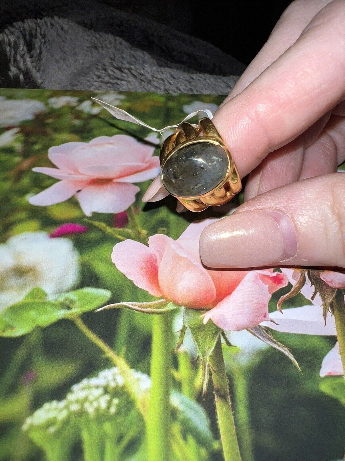 Julie Vos Sz 5 Labradorite & 24k Gold Plated Ring