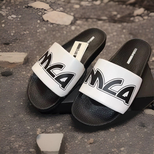 NIB MCQ Alexander McQueen Logo Leather Slide Sandals White EU 42 US 9 AUTHENTIC MCQ ALEXANDER MCQUEEN