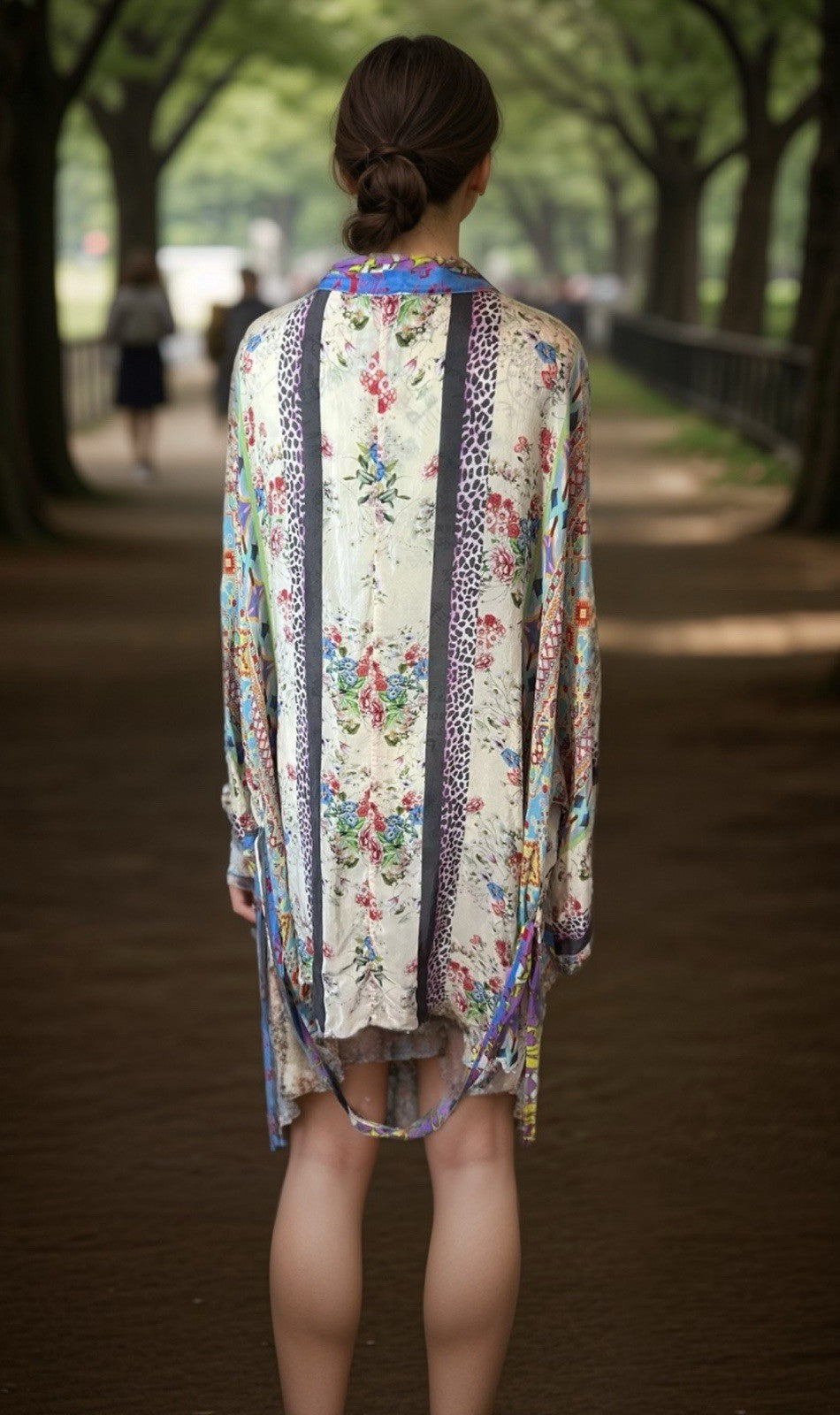 Johnny Was 2X Silky Kimono Jacket Floral W/ Belt Lavender Pink Lightweight Cool Johnny Was