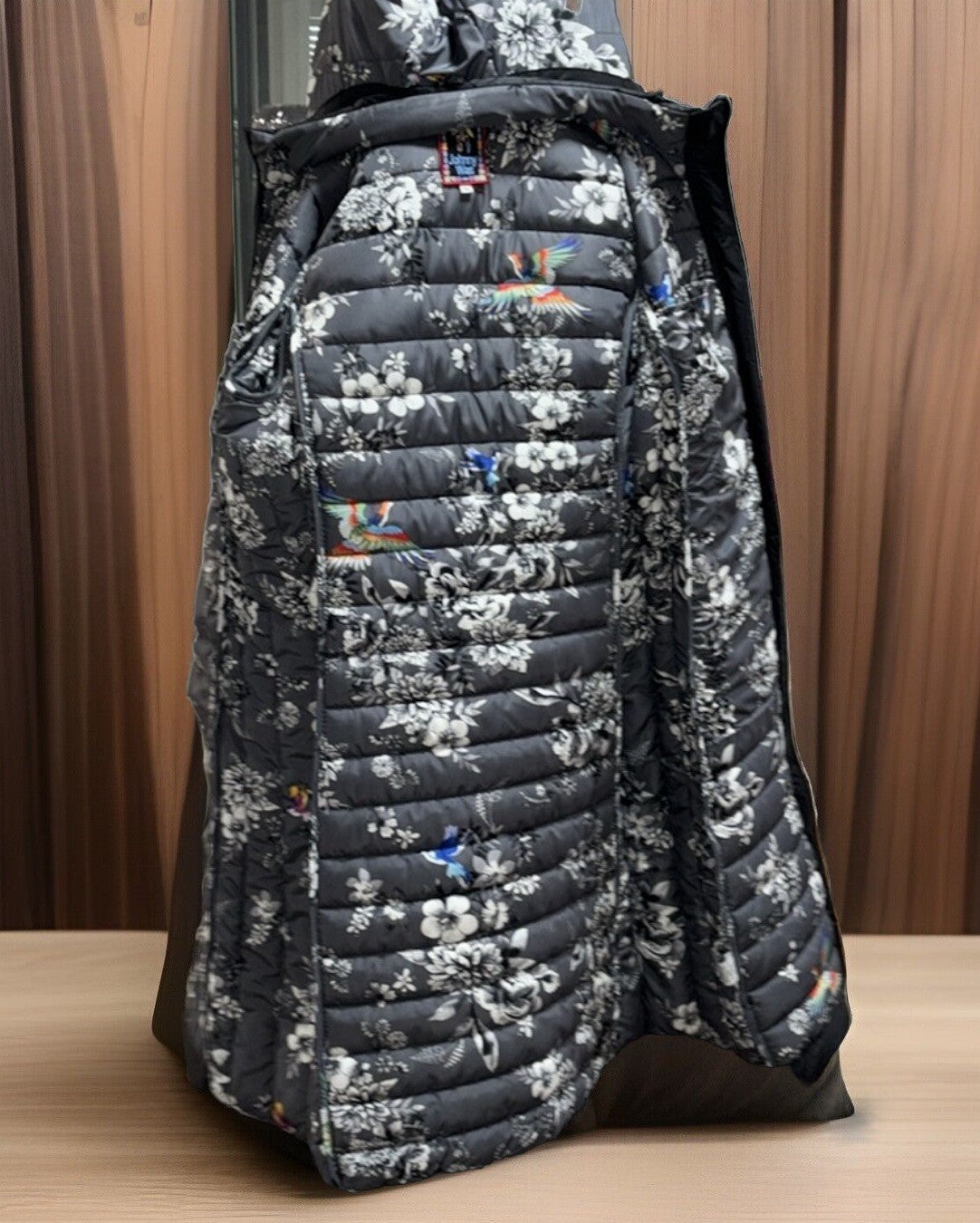 Johnny Was XL Black Puffer Coat Jacket Embroidery On Sleeves $598 Retail Johnny Was