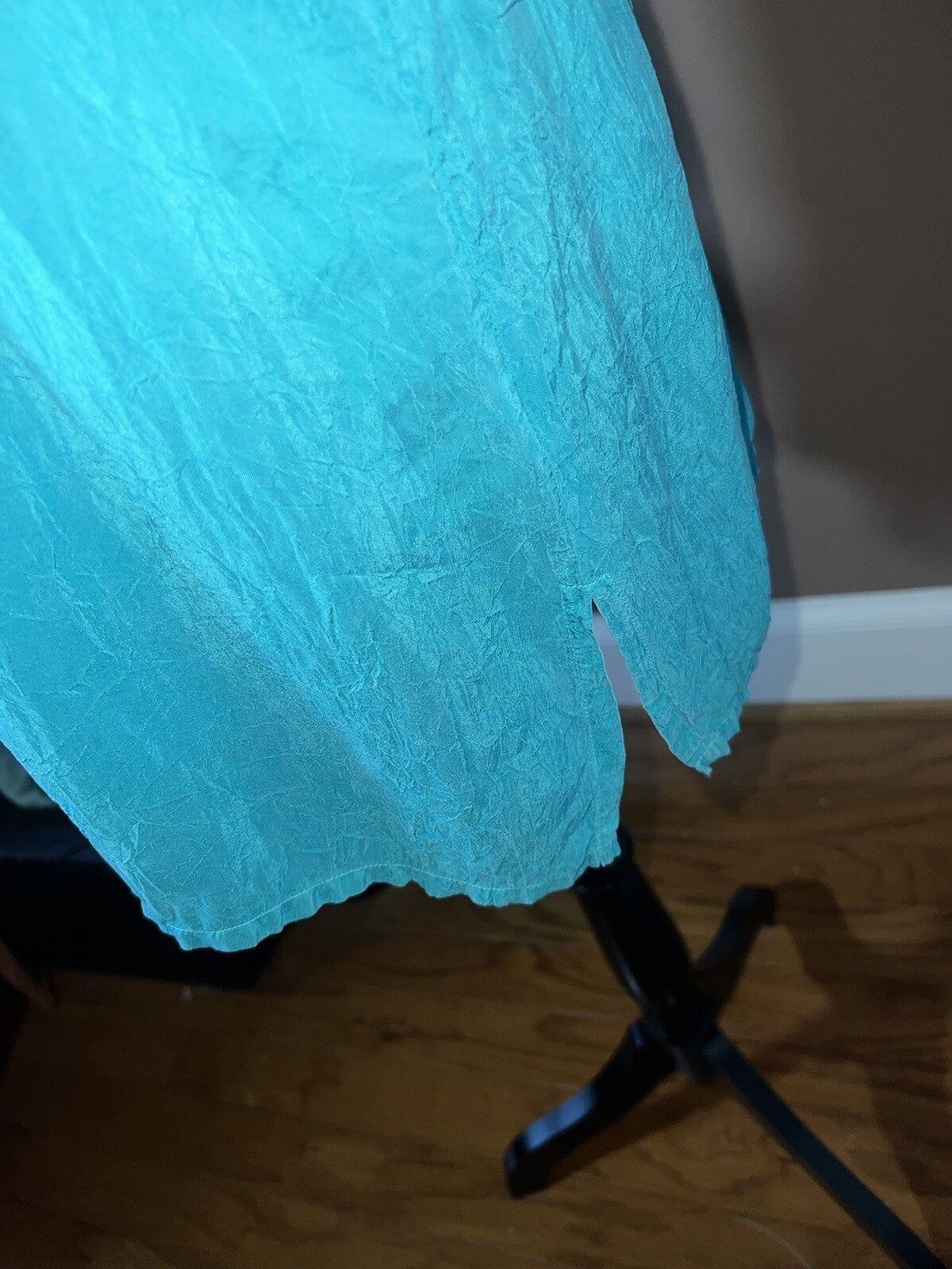 Johnny Was L Turquoise Tunic Top Embroidered Peasant Blouse Lightweight Cool Johnny Was