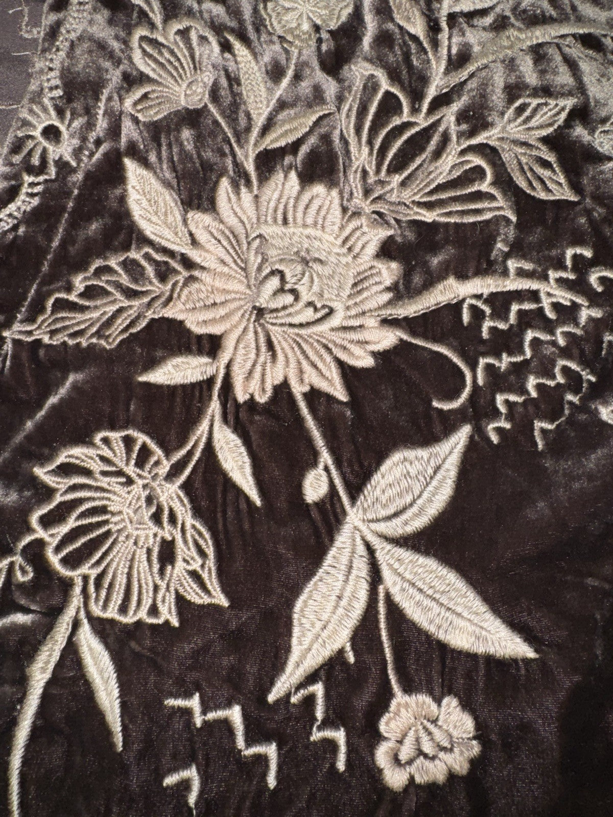 Johnny Was XXL Brown Velvet Heavily Embroidered Tunic Top BOHO Mini Dress Johnny Was