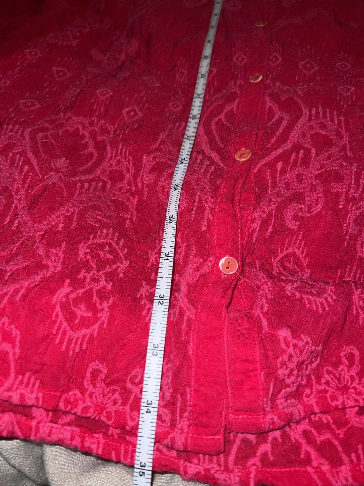 Johnny Was 1X Hot Pink Mini Shift Dress Button Up Shirt Embroidered Tunic Top Johnny Was