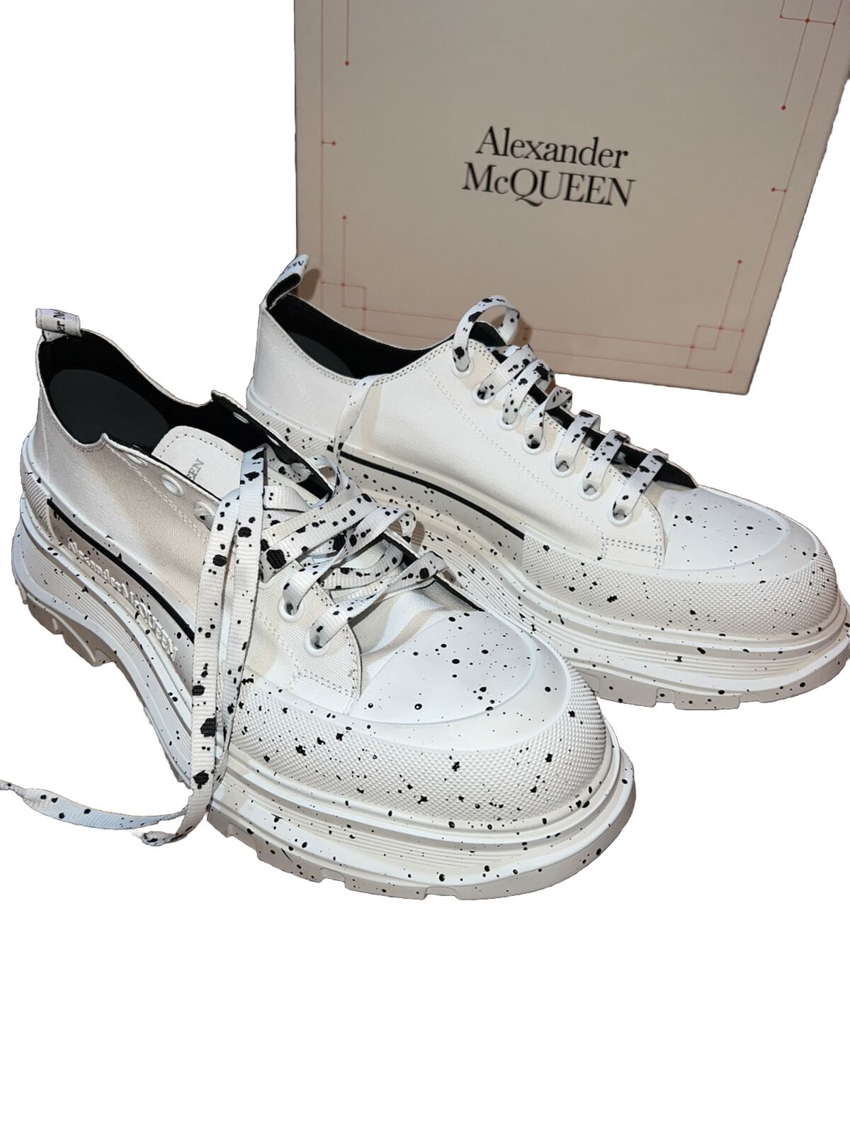 Alexander McQueen Tread Slick Speckled Sneakers  Retail $720 sz 49 US 16 4