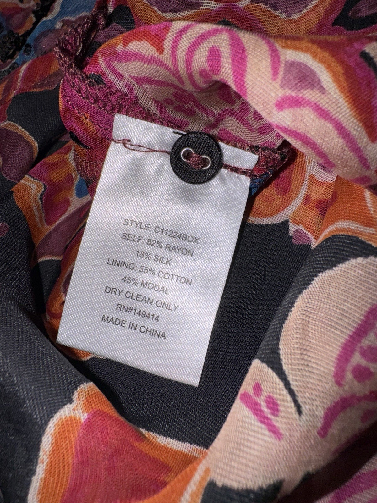 Johnny Was 2X Plus Button Up Blouse & Cami Burnout Silk & Velvet Top Pink & Red Johnny Was