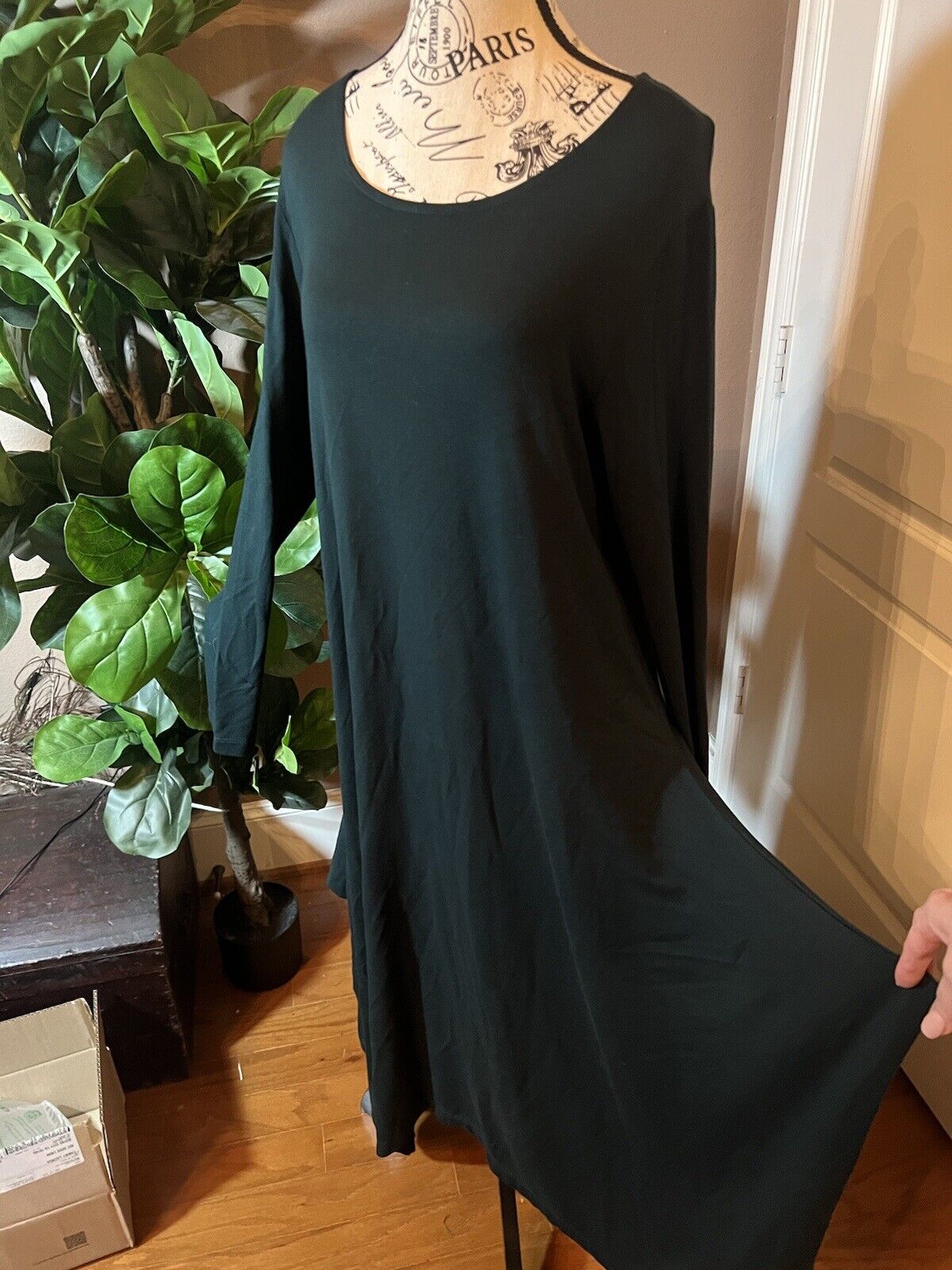 Bryn Walker Green Dolman Sleeve Maxi Dress Batwing L Large  MSRP $198