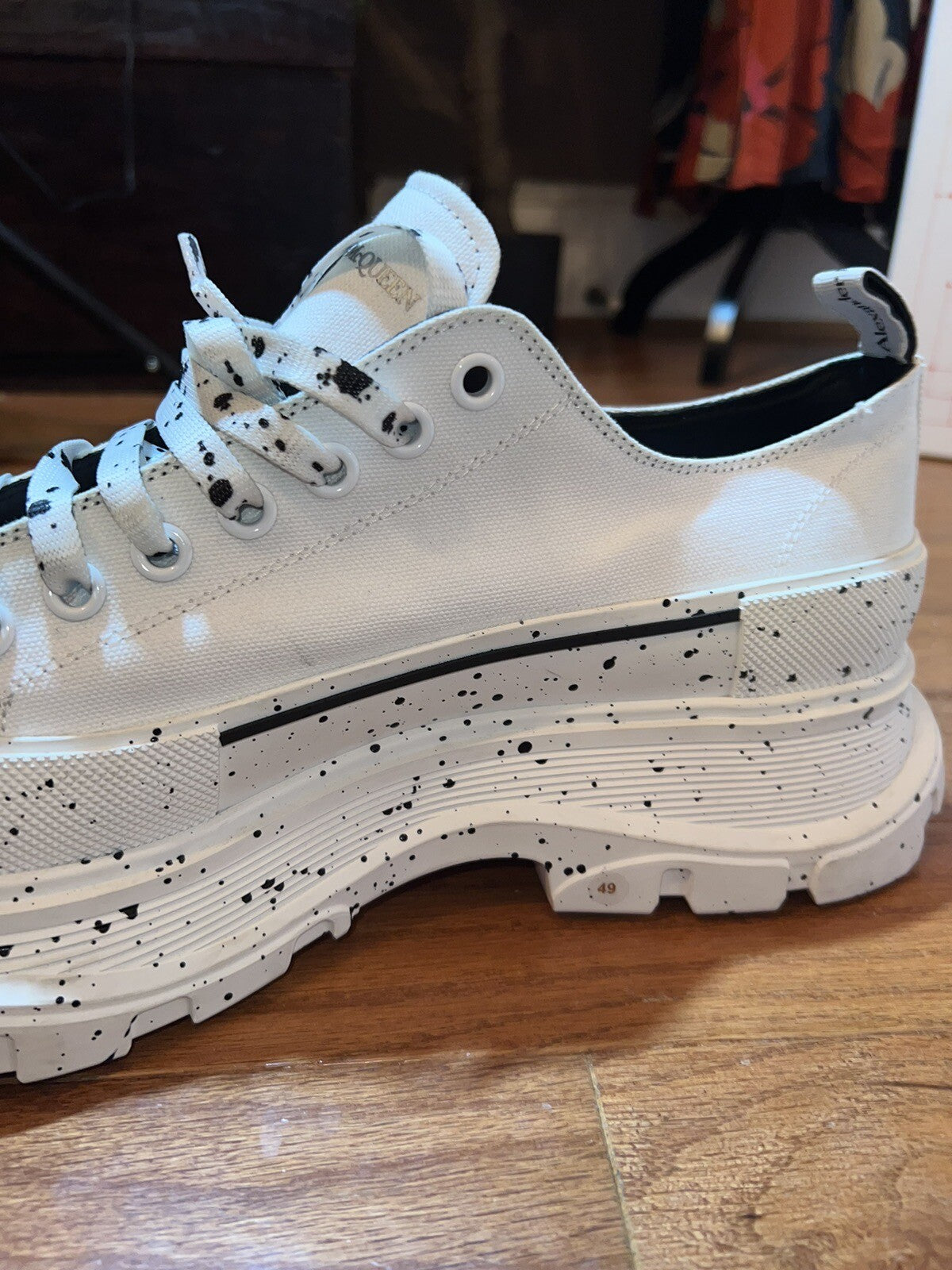 Alexander McQueen Tread Slick Speckled Sneakers  Retail $720 sz 49 US 16 5 Alexander McQueen