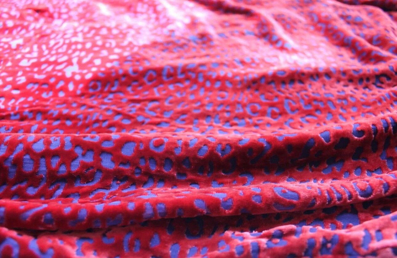 Johnny Was 3X 3XL Red Velvet Burnout Shift Mini Dress Scoop Neck BOHO Party Johnny Was