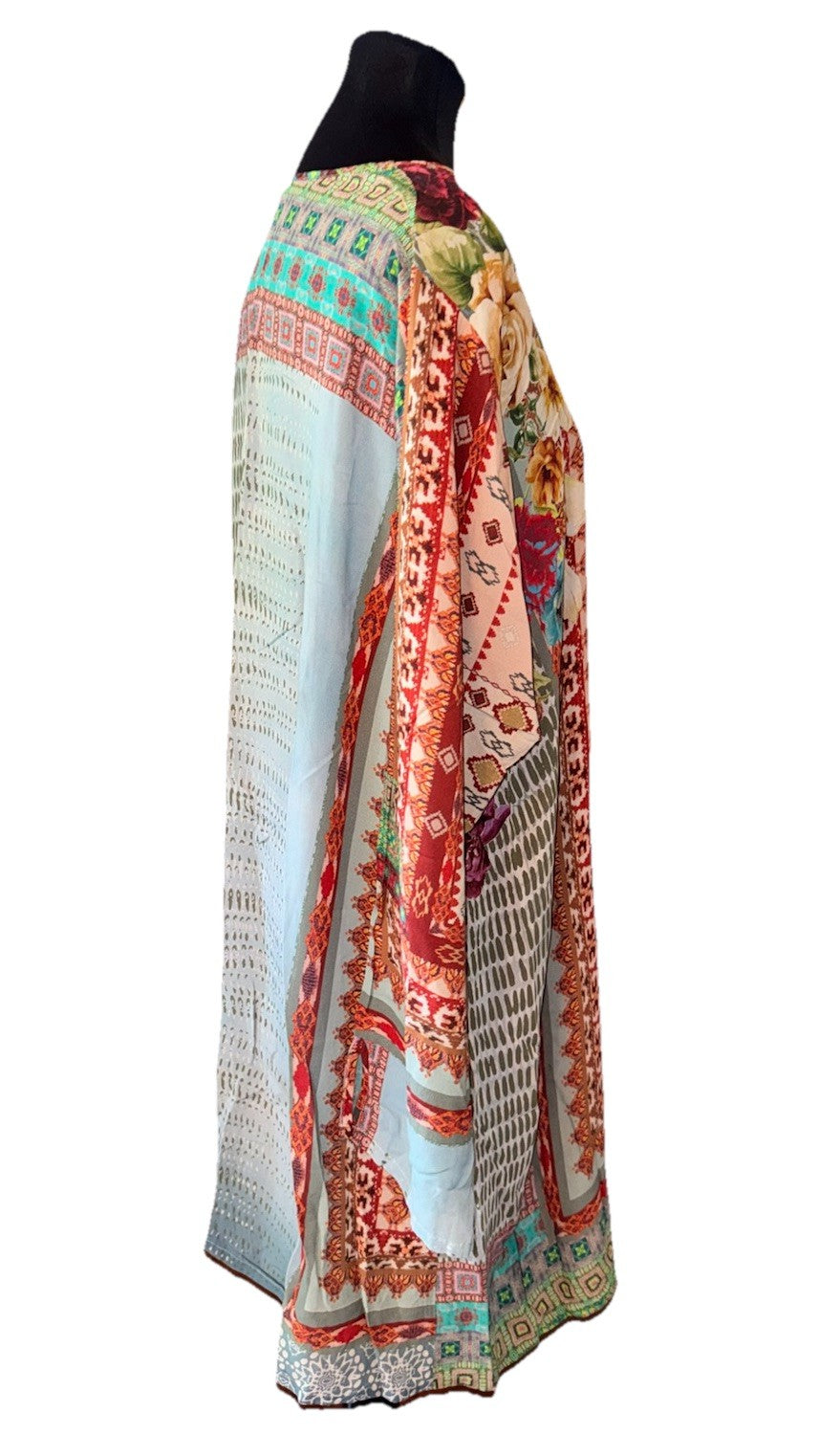 Johnny Was 1X Shift Mini Dress Tunic Top Lightweight Cool Soft Patchwork Johnny Was